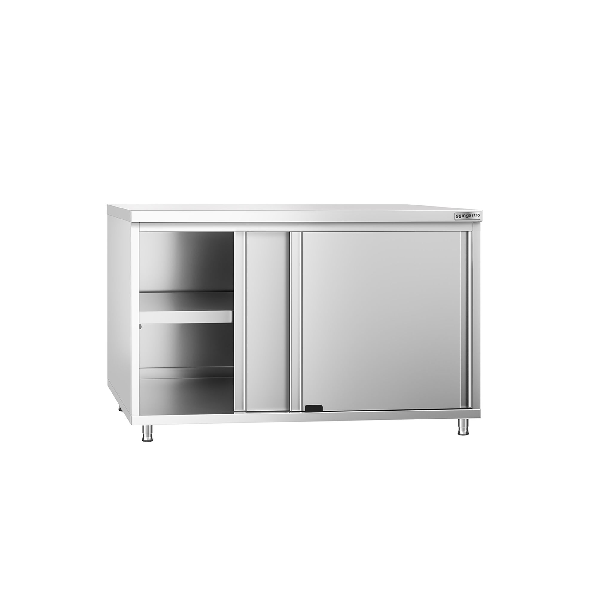 Table armoire en acier inoxydable PREMIUM - 1200x600mm - avec portes coulissantes
