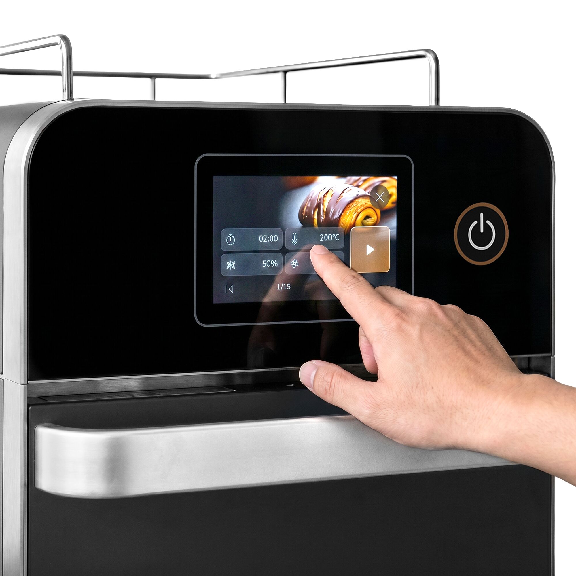 Speedofen - 3,5 kW - Schwarz - mit Heißluft & Mikrowellenfunktion - 18 Liter - 7-Zoll-Touchscreen