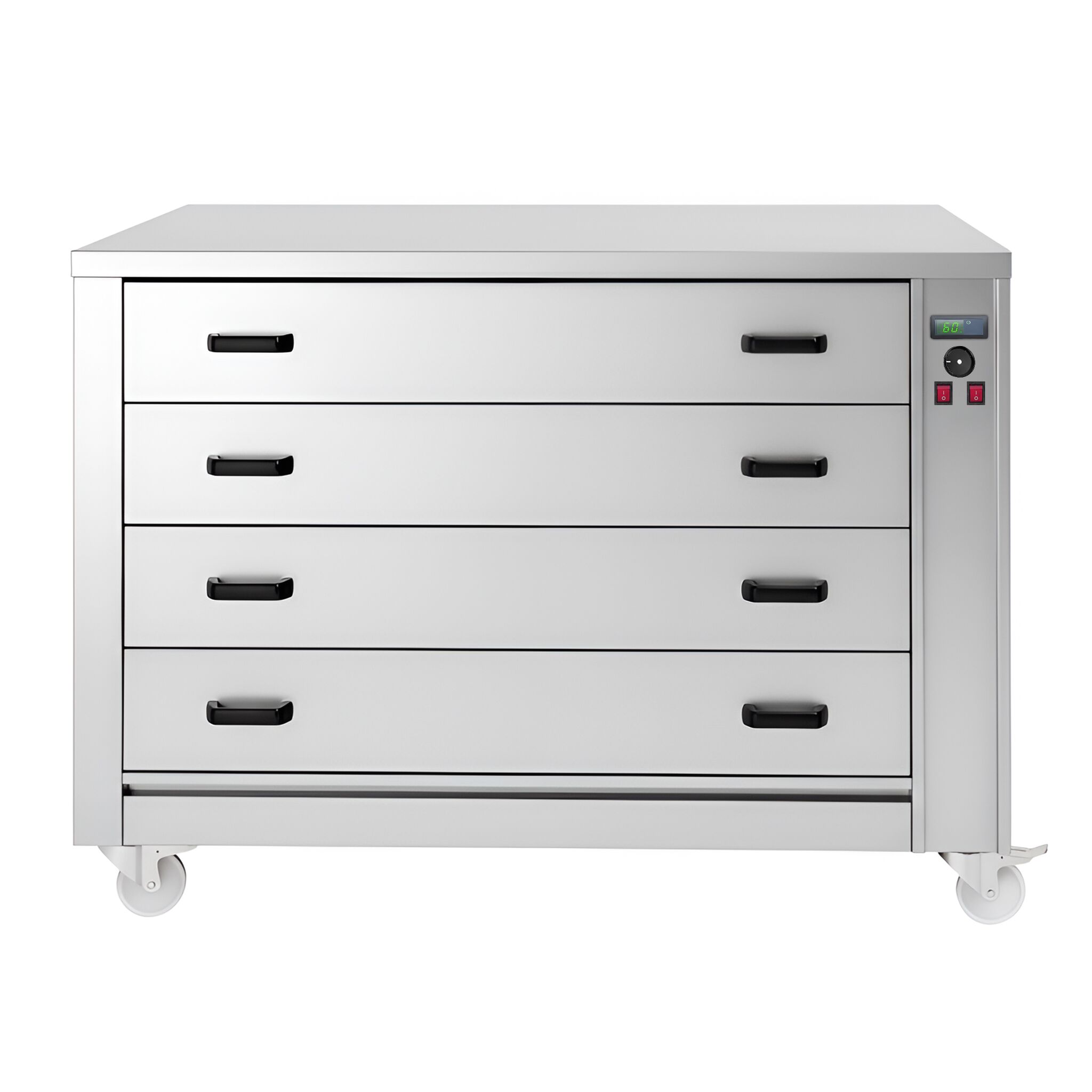 Meuble chauffant à tiroirs GN 1/1 - 4 tiroirs - 2kW - 1395x910x1020mm