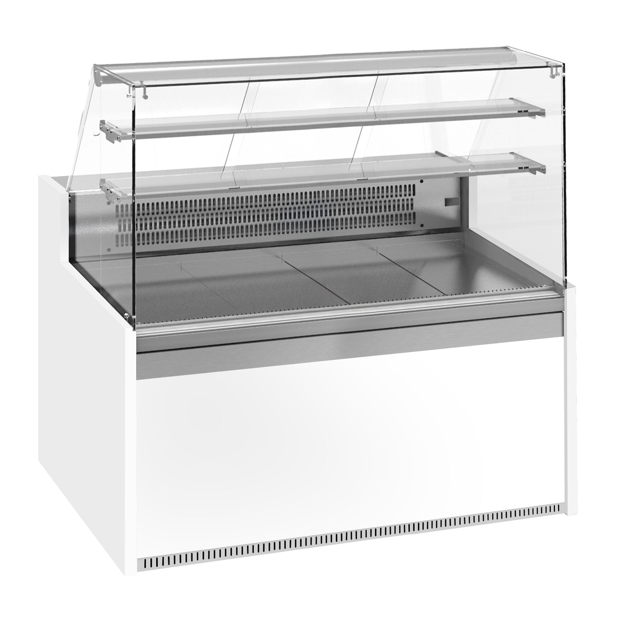 Comptoir vitrine réfrigérée - 1622x985mm - +4/+8°C - 2 portes - 2 étagères - Éclairage LED