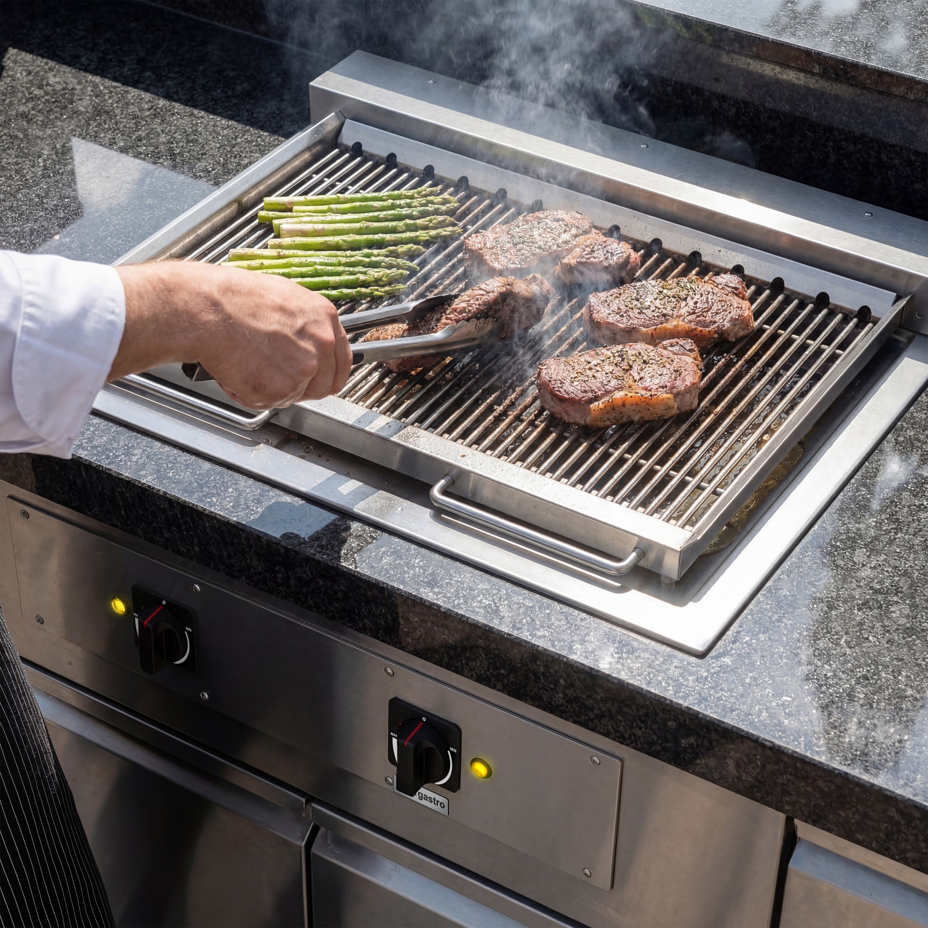 Grill électrique professionnel encastrable à eau - 8,75kW - P765mm