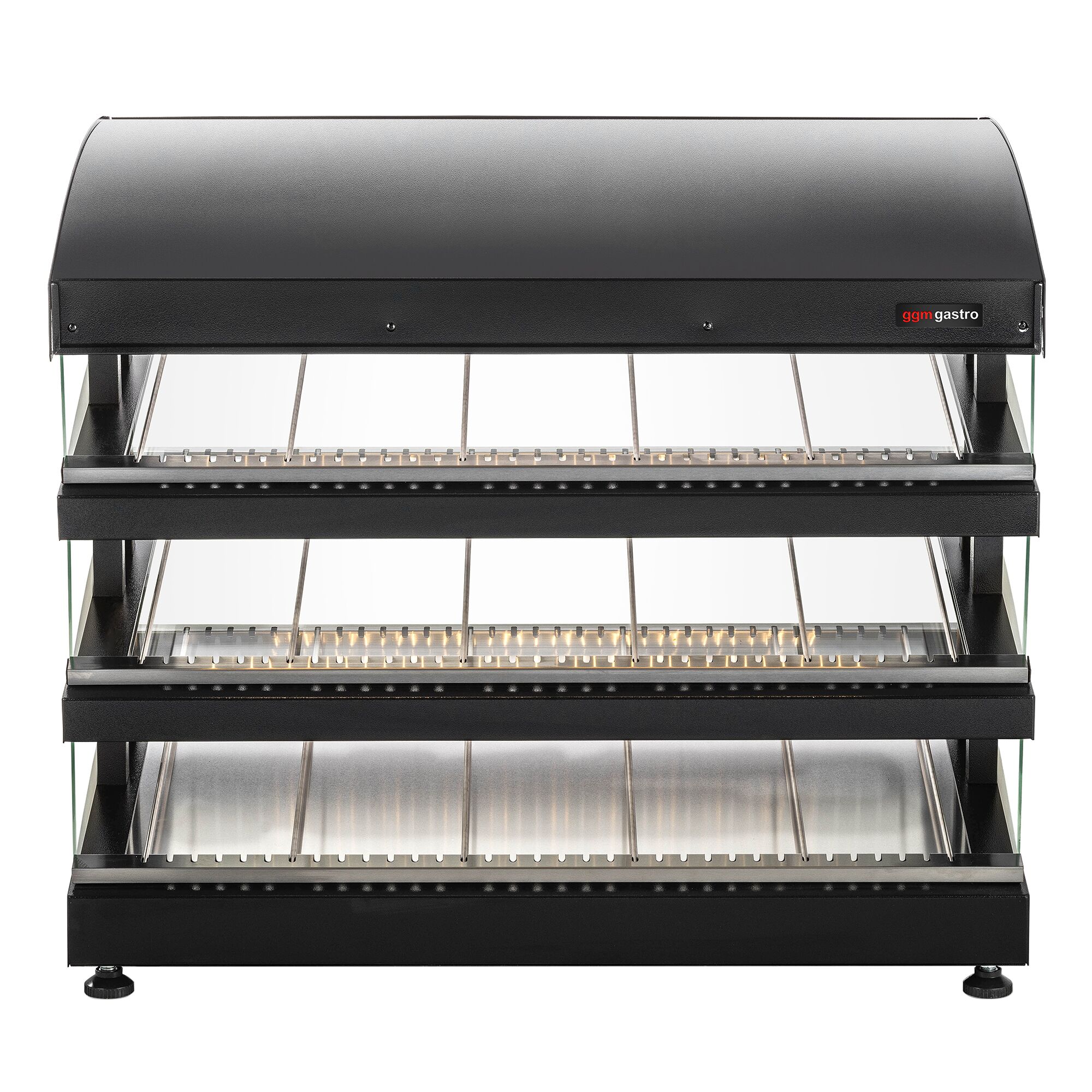 Vitrine chauffante – 995 mm – 1,02 kW – avec 3 étagères – réglable séparément