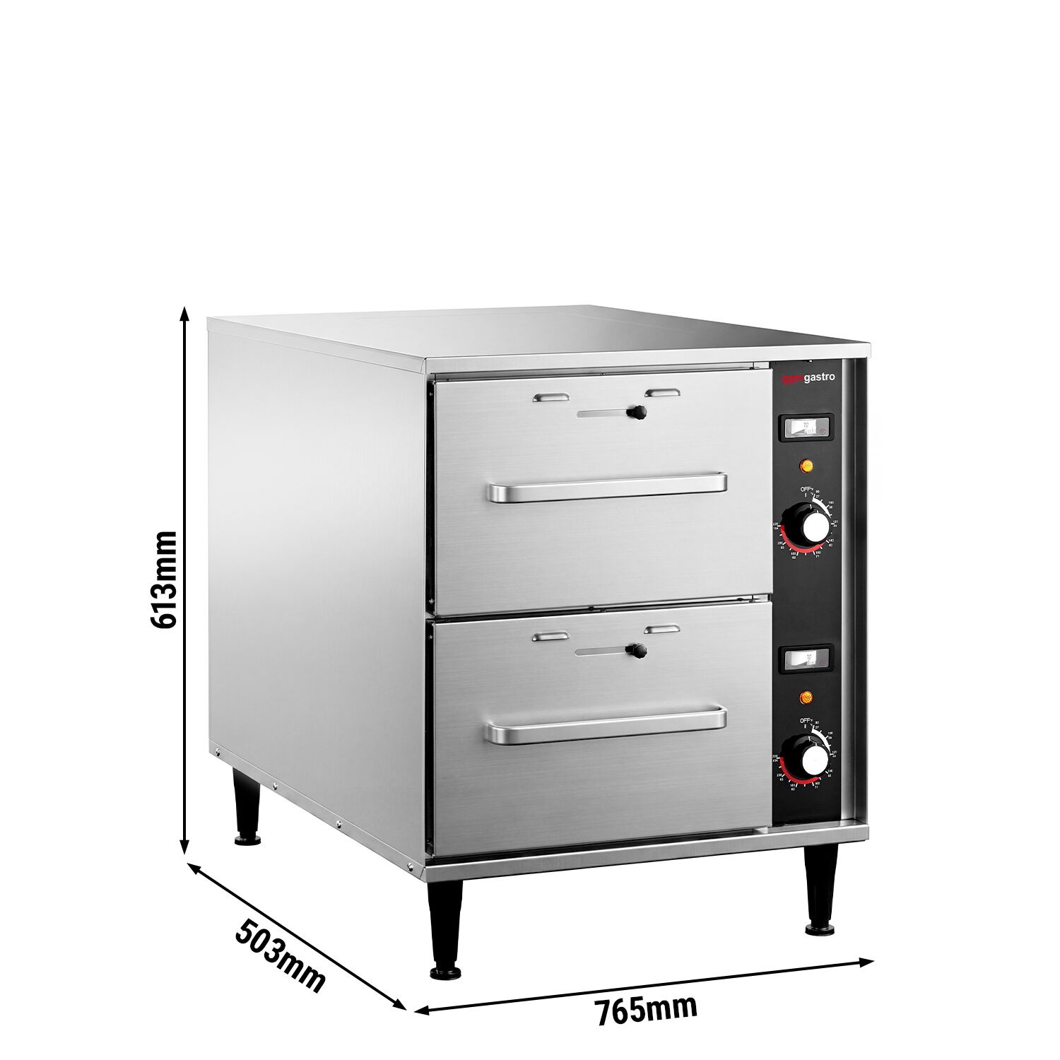 Commercial Heated Cabinet – with 2 Drawers – Separate Temperature Control
