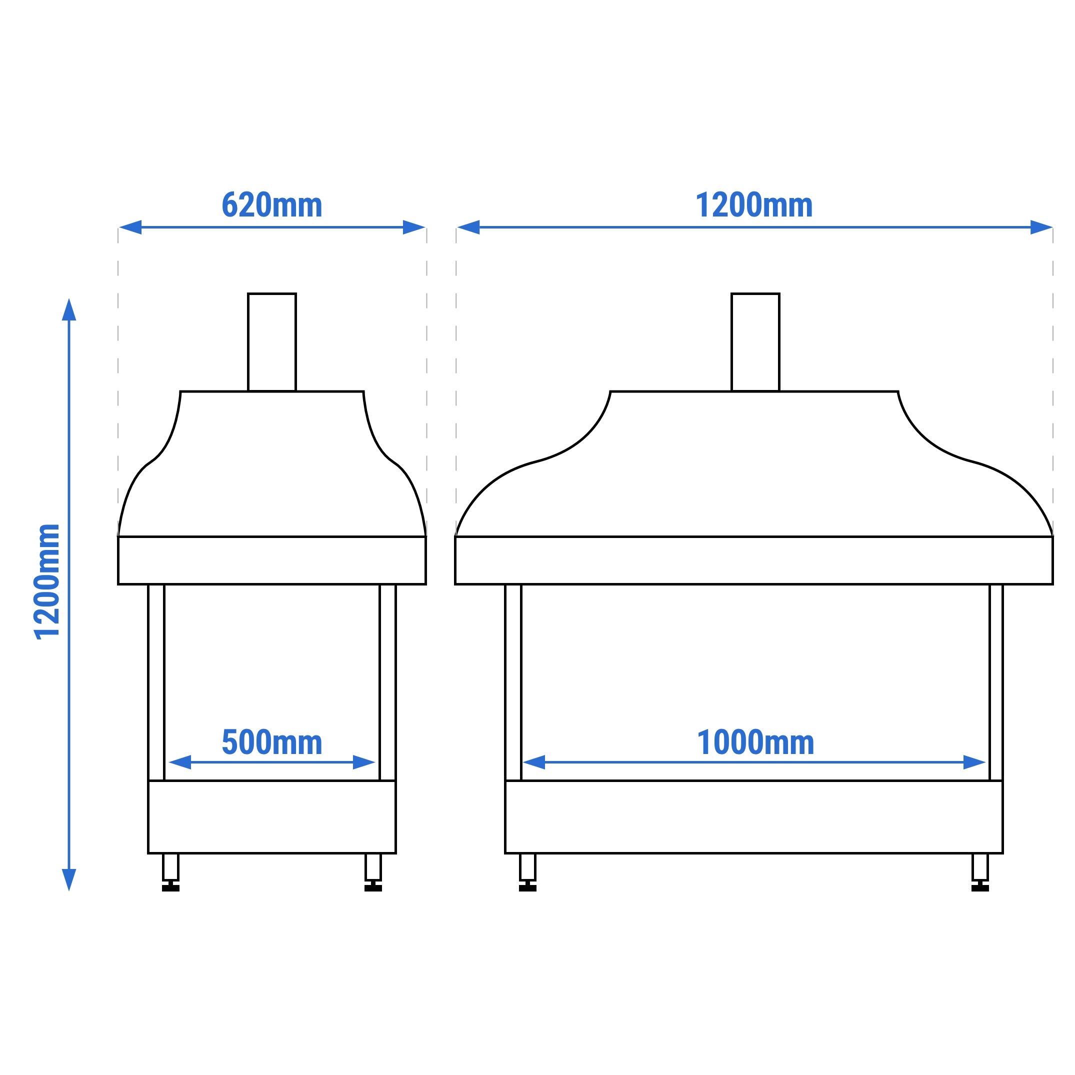 Copper Charcoal Grill - 1200mm