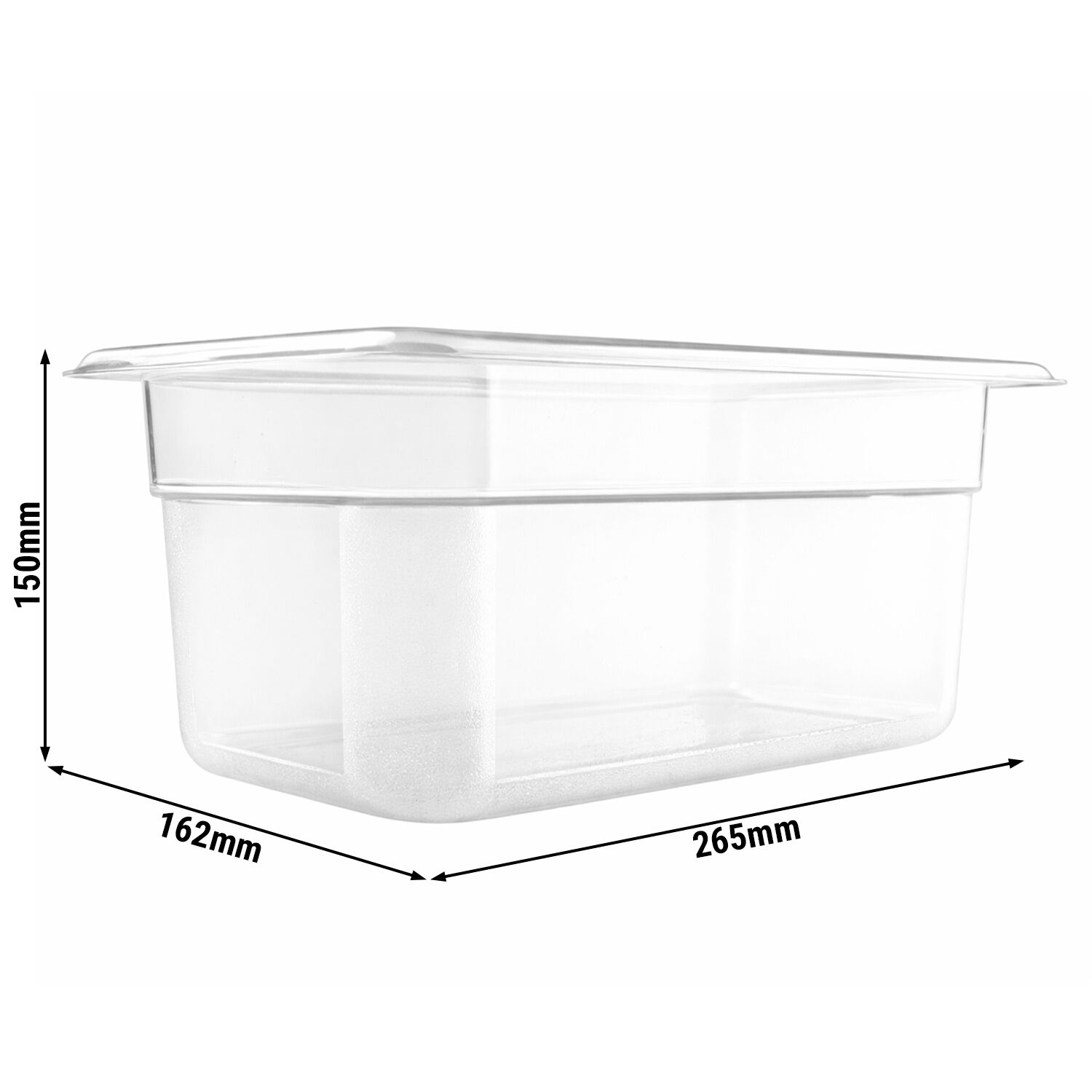(6 pièces) Bac en Polycarbonate GN 1/4 - Transparent - Hauteur : 150 mm
