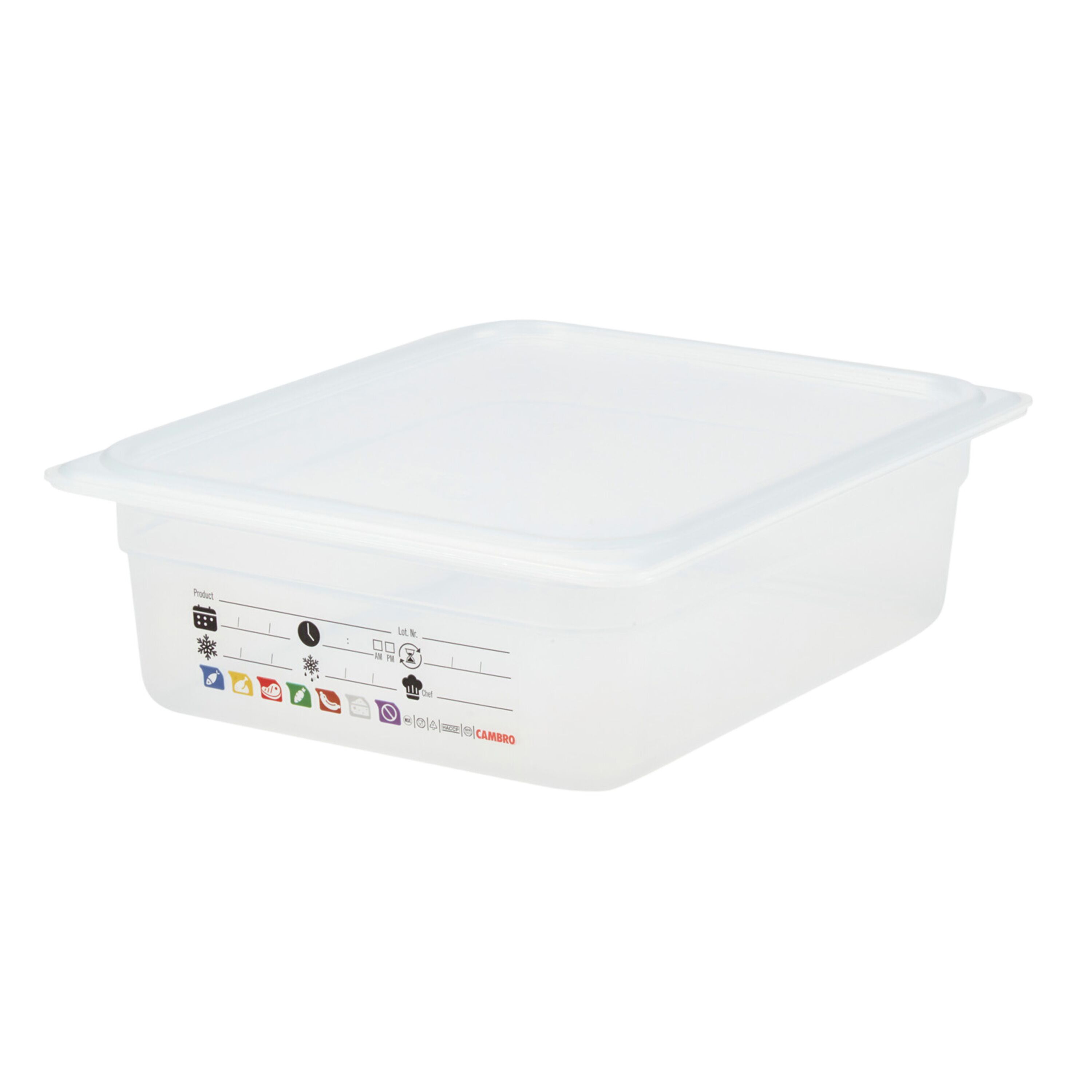 (6 pièces) CAMBRO | SafeTrak - Récipients en polypropylène GN 1/2 - laiteux - Hauteur : 100mm