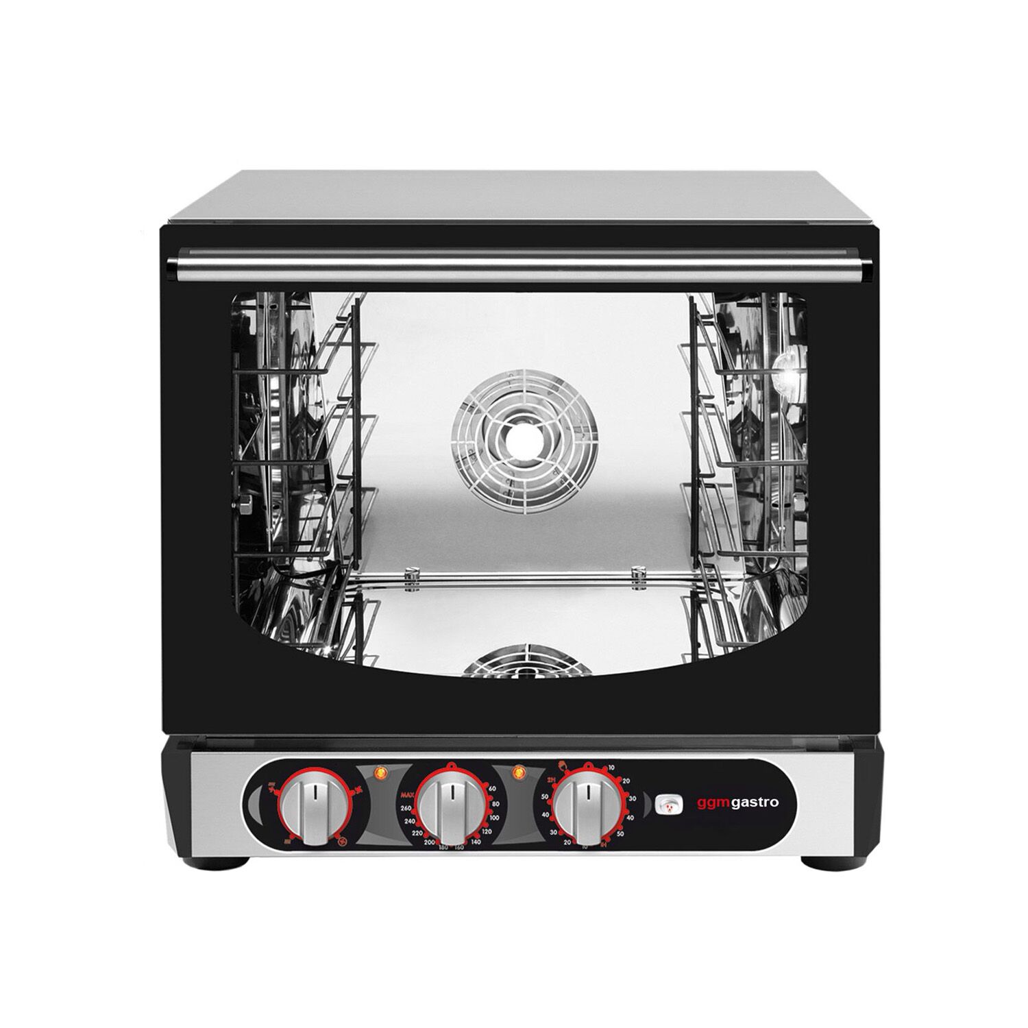 Electric Commercial Compact Convection Oven with Steam Injection - Manual Controls - 4x 450x340mm - incl. 4x Baking Trays