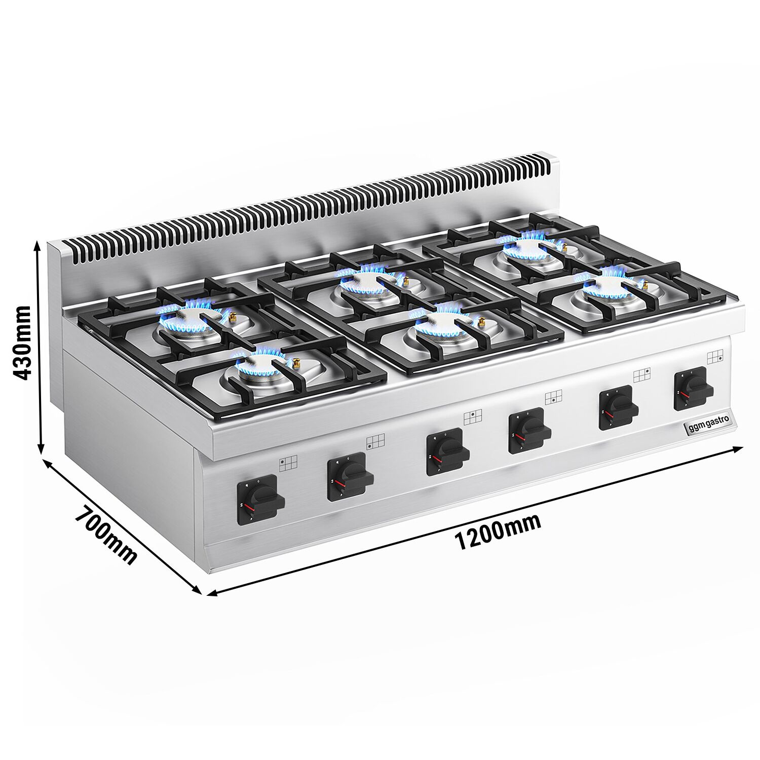 Fourneau à gaz – 36 kW – 6 brûleurs