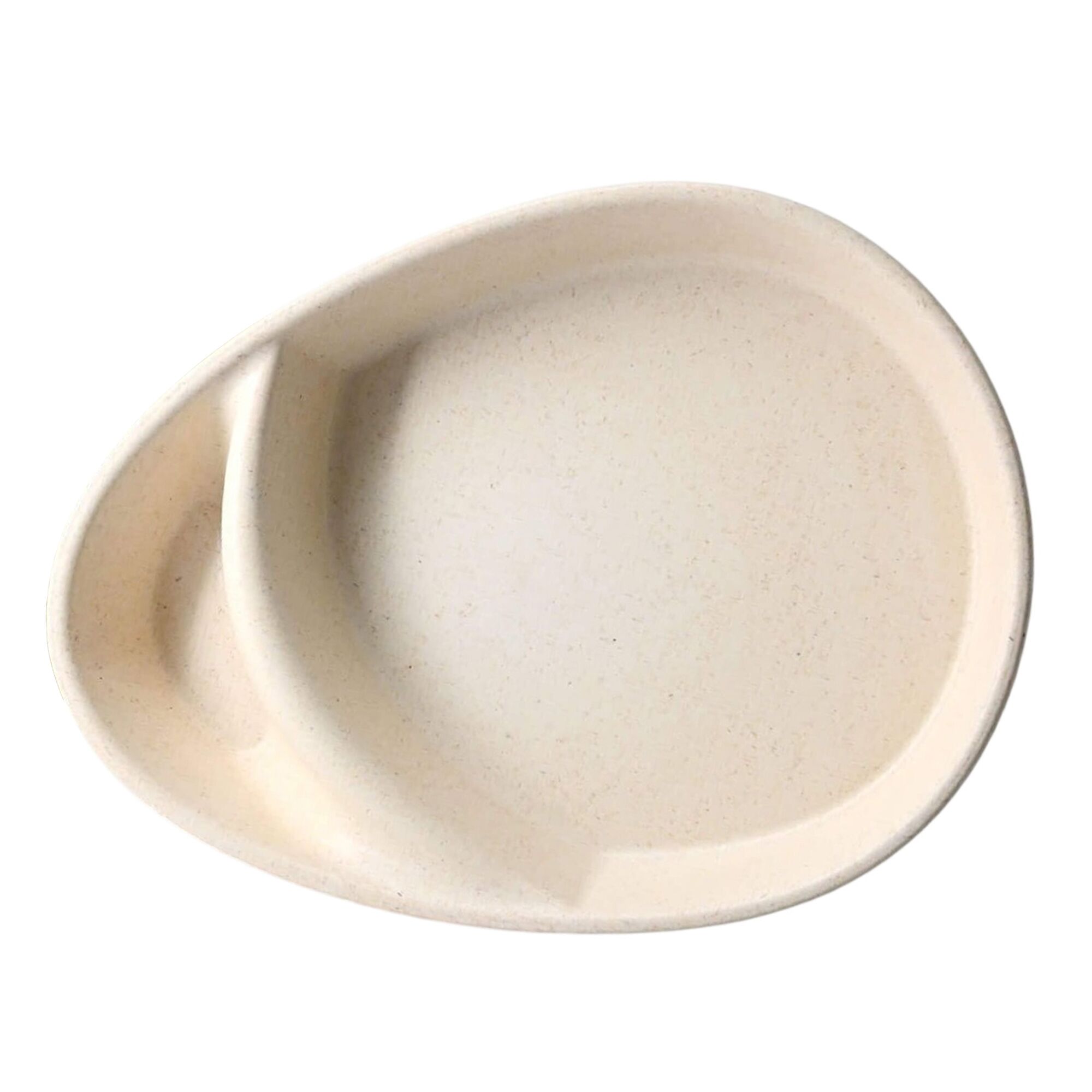 (60 pièces) Assiette Menu Réutilisable à 2 Compartiments - 275x200 mm - Forme Goutte