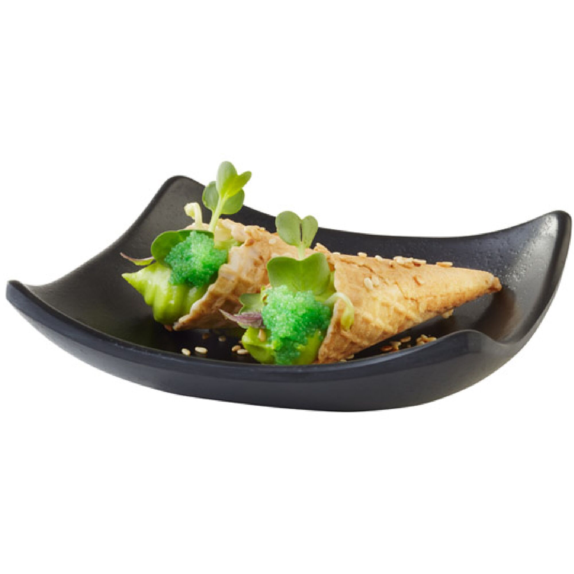 (6 pièces) Coupelles à sauce - ZEN - Melamine - 60 ml - 105 x 105 mm - Noir