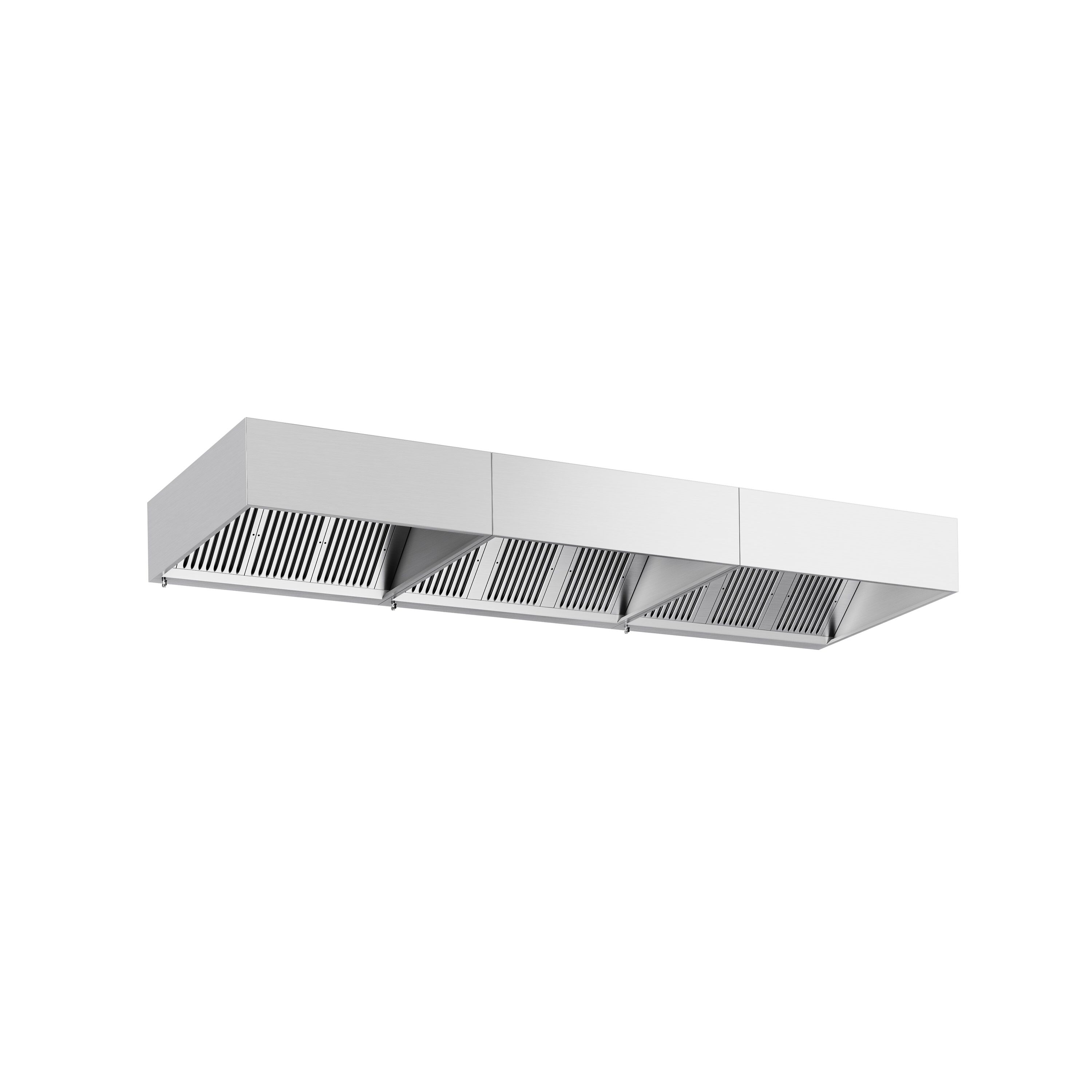 Hotte à adosser professionnelle - 4600mm - sans moteur - avec filtres et éclairage