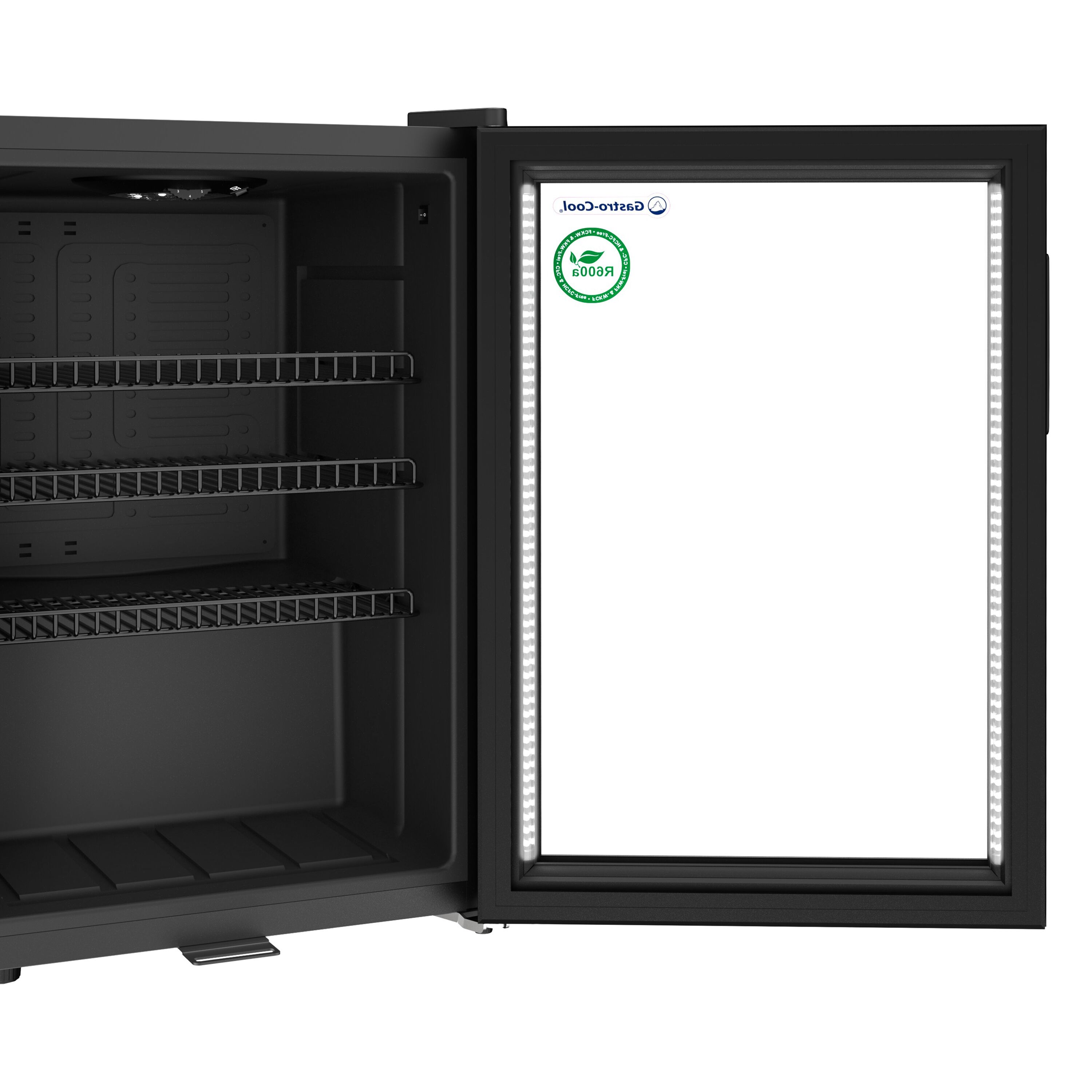 GASTRO-COOL | Minibar réfrigéré - 430 mm - 62 litres - avec 1 porte vitrée - Noir