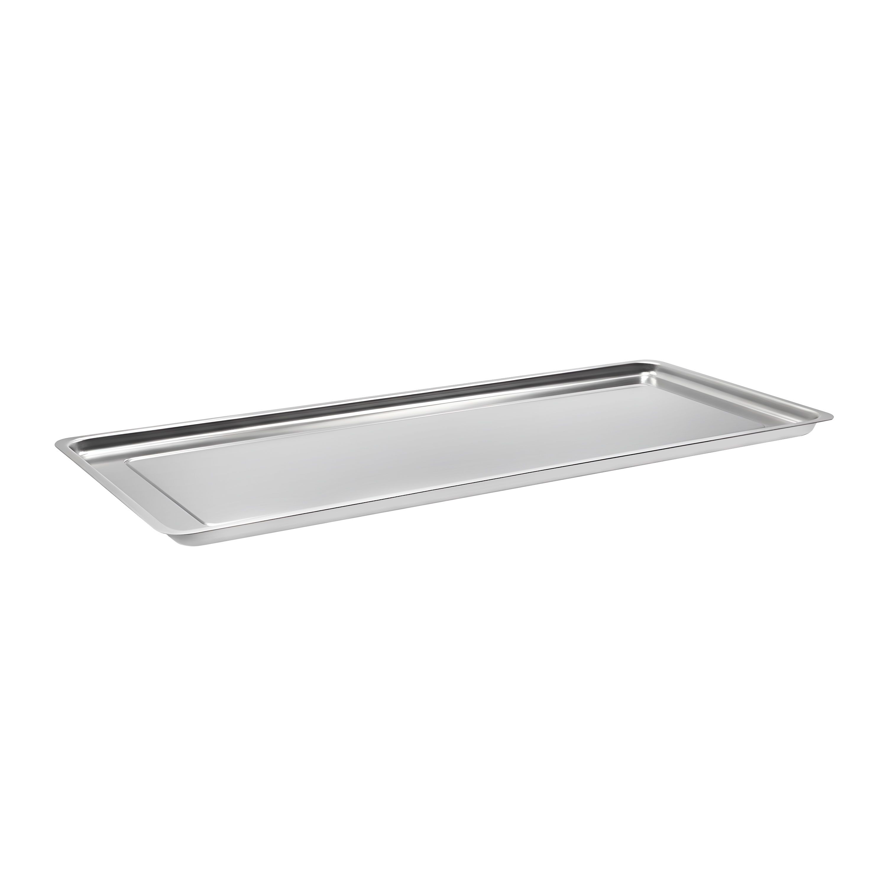 Plateau de service avec rebord - Acier inoxydable - avec rebord - rectangulaire - 820x270x20mm