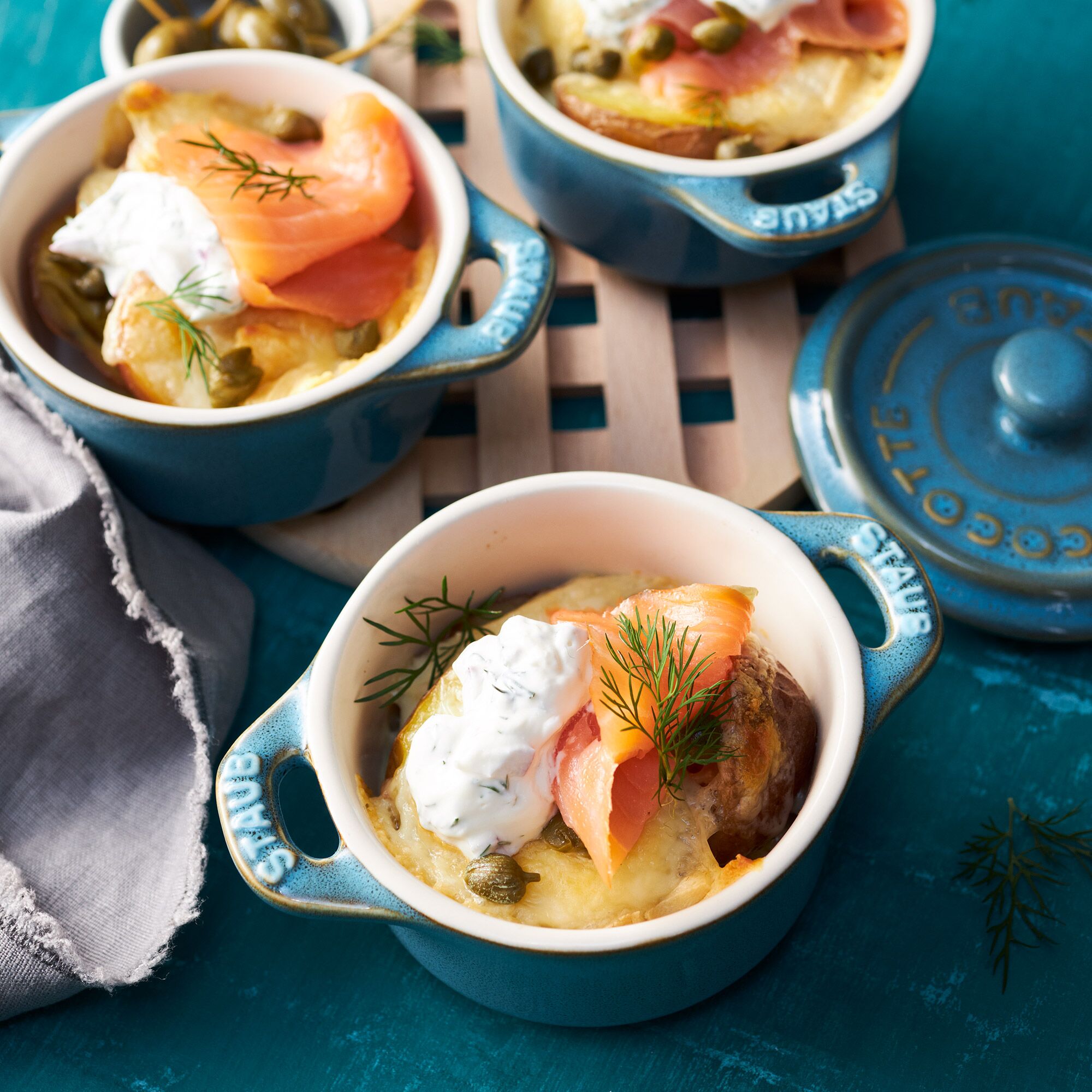 STAUB| Ceramic Mini Cocotte, Round – Antique Turquoise - Ø 100 mm