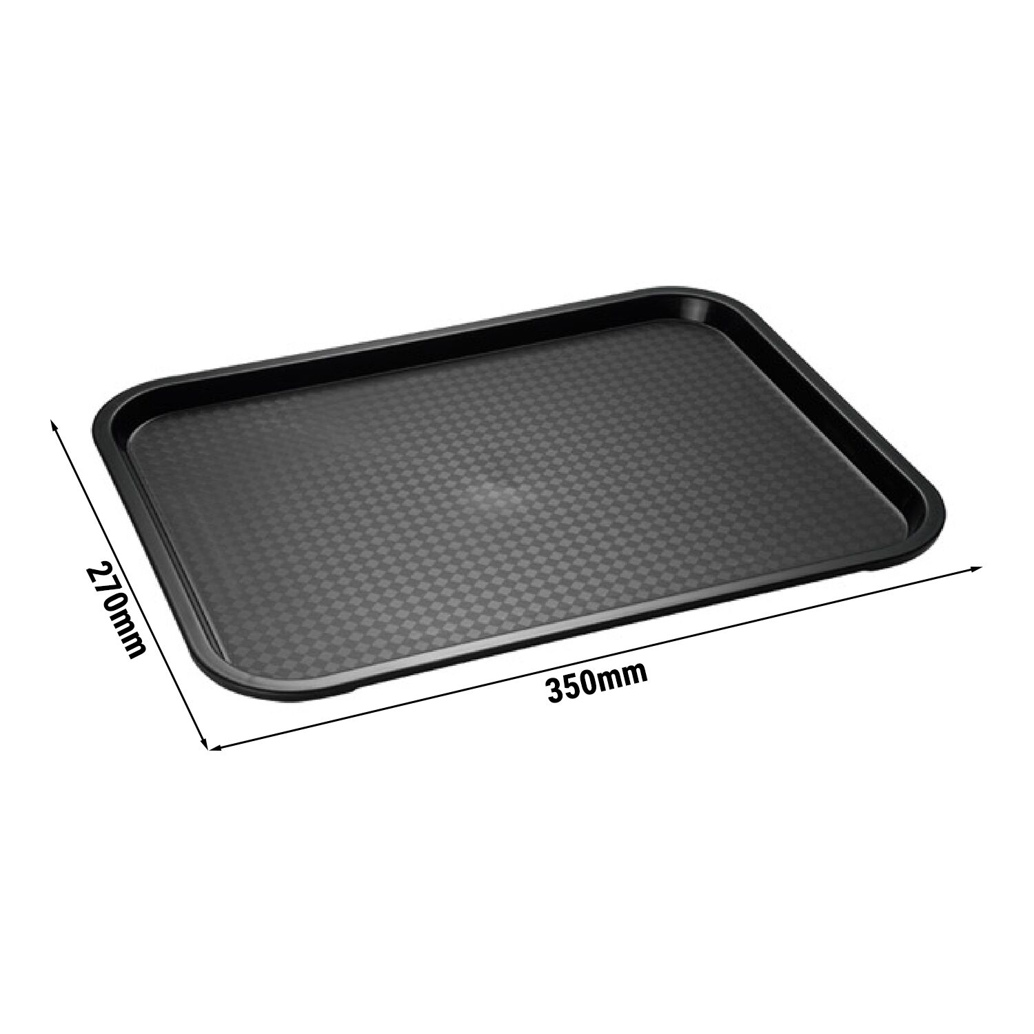 (6 pièces) Plateau FAST FOOD – polypropylène – 350×270 mm – Noir
