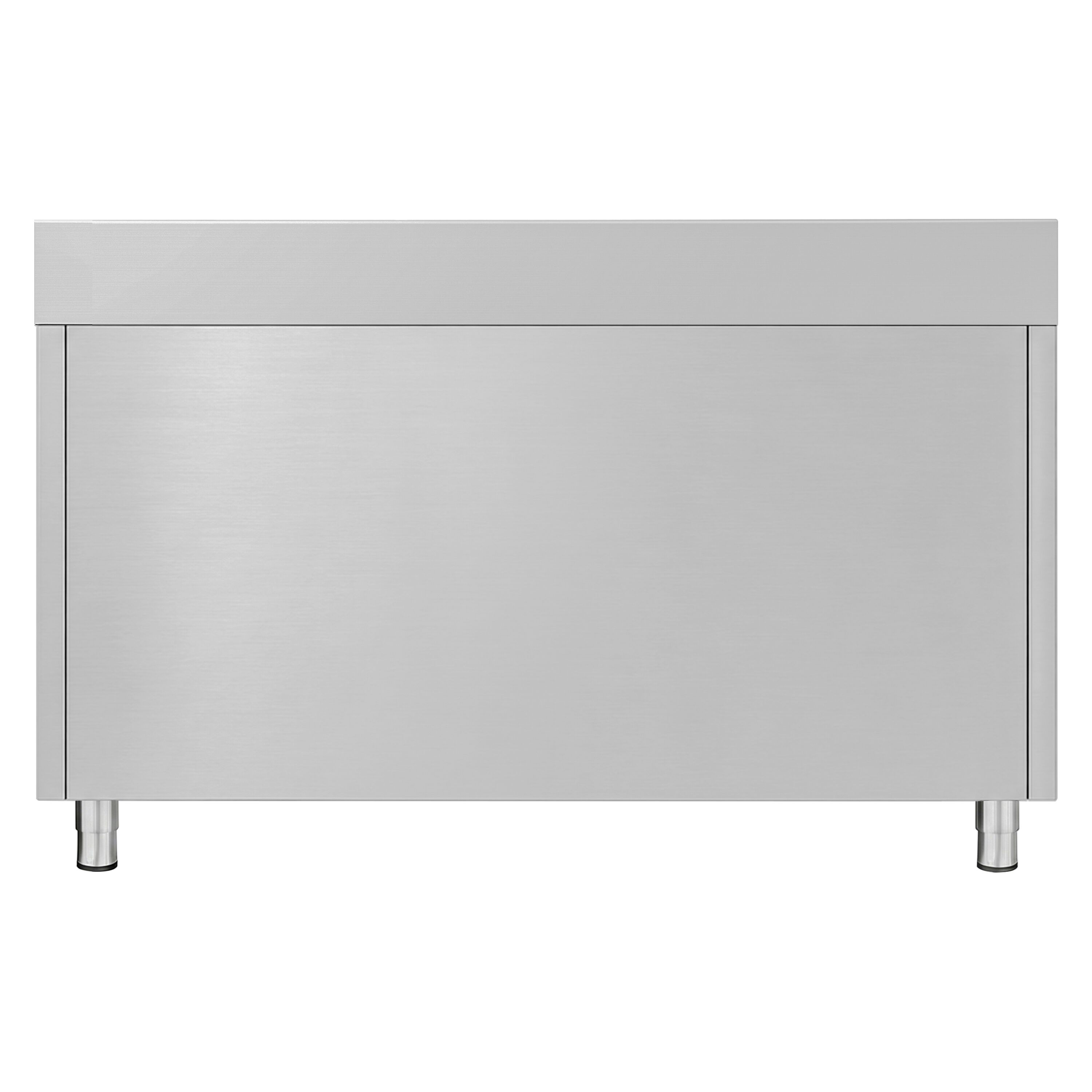 Armoire de travail en acier inoxydable ECO - 1200 x 600 mm - avec rebord - avec 2 tiroirs et une porte coulissante