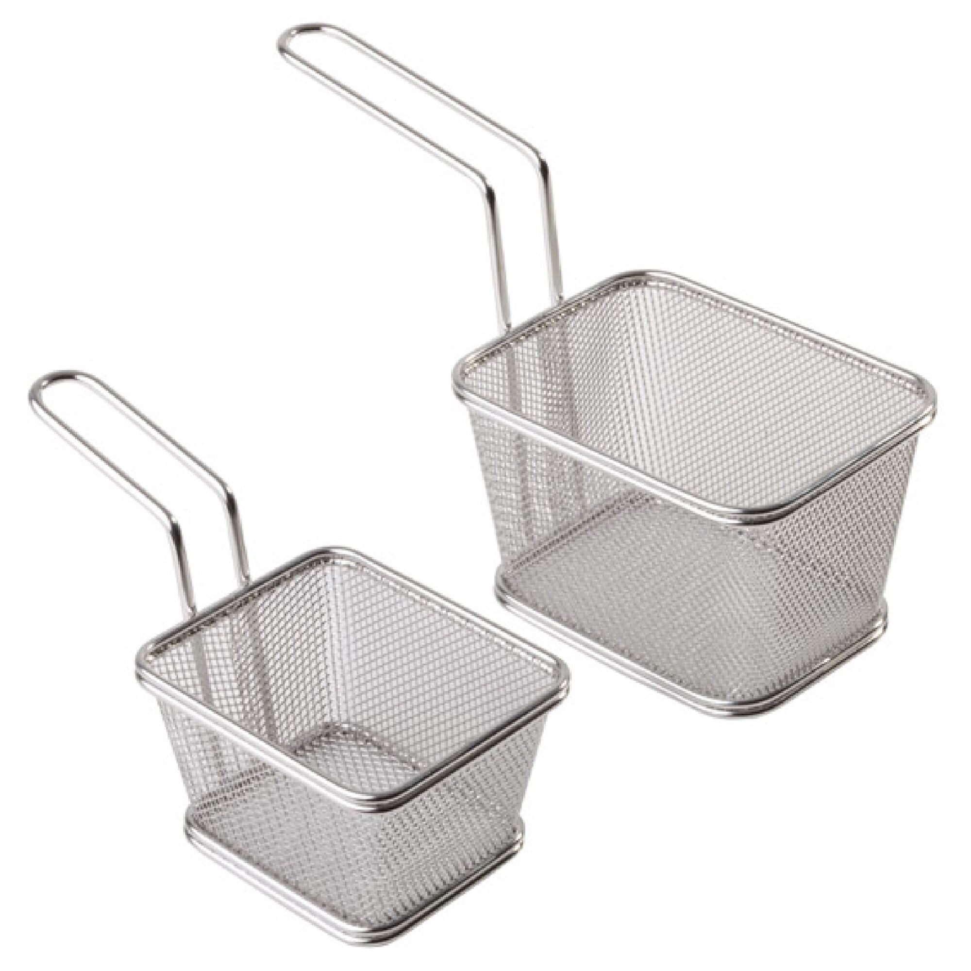 (6 pcs) Panier de service à frites - SNACKHOLDER - acier inoxydable - rectangulaire - 100x85x65mm