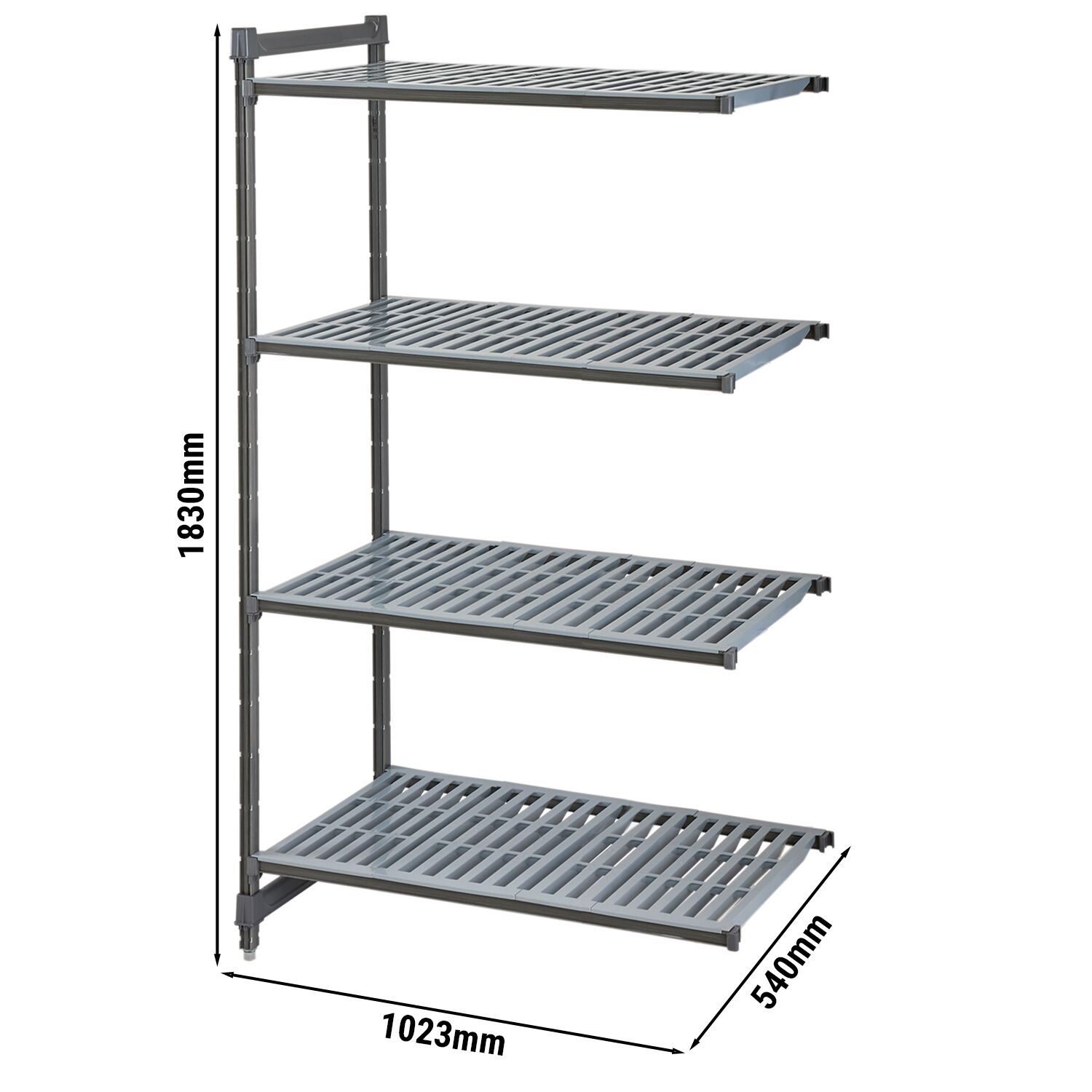 CAMBRO | Camshelving® - Basics Plus - Anbauregal - 1023mm - mit 4 geschlitzten Regalböden