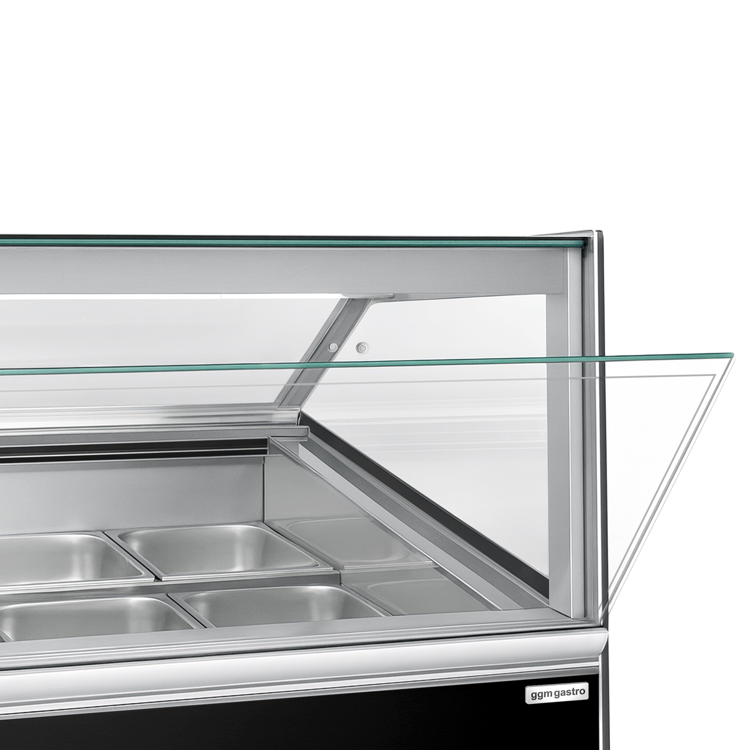 Vitrine à glace ADAM – 1200 mm – refroidissement ventilé – pour 12 bacs à glace de 5 litres ou 8 bacs de 7 litres – Noir