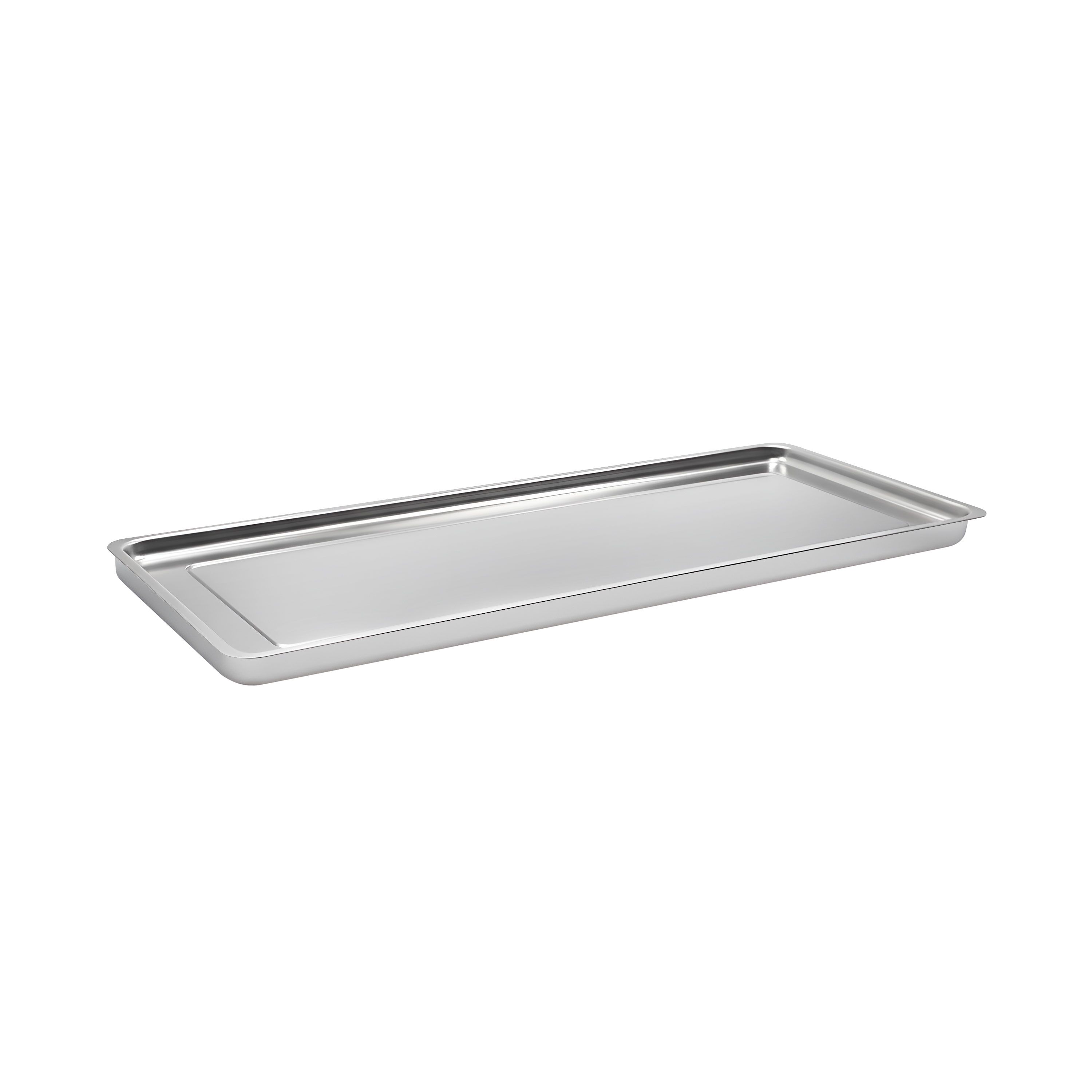 Plateau de service avec rebord - Acier inoxydable - avec rebord - rectangulaire - 768x268x40mm - Hauteur : 40mm