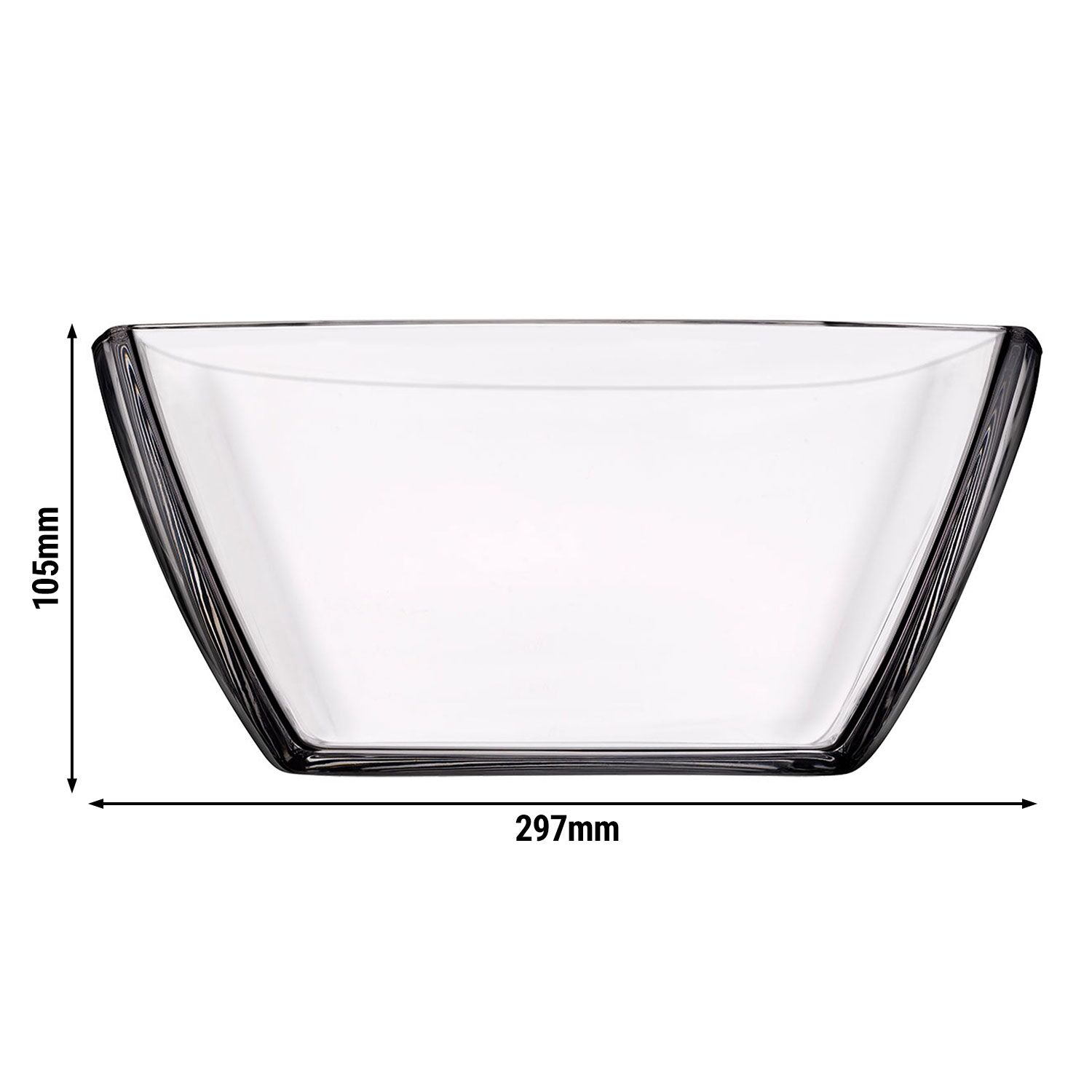 (4 Pièces) Bol en Verre Tokio - 297 x 297 mm