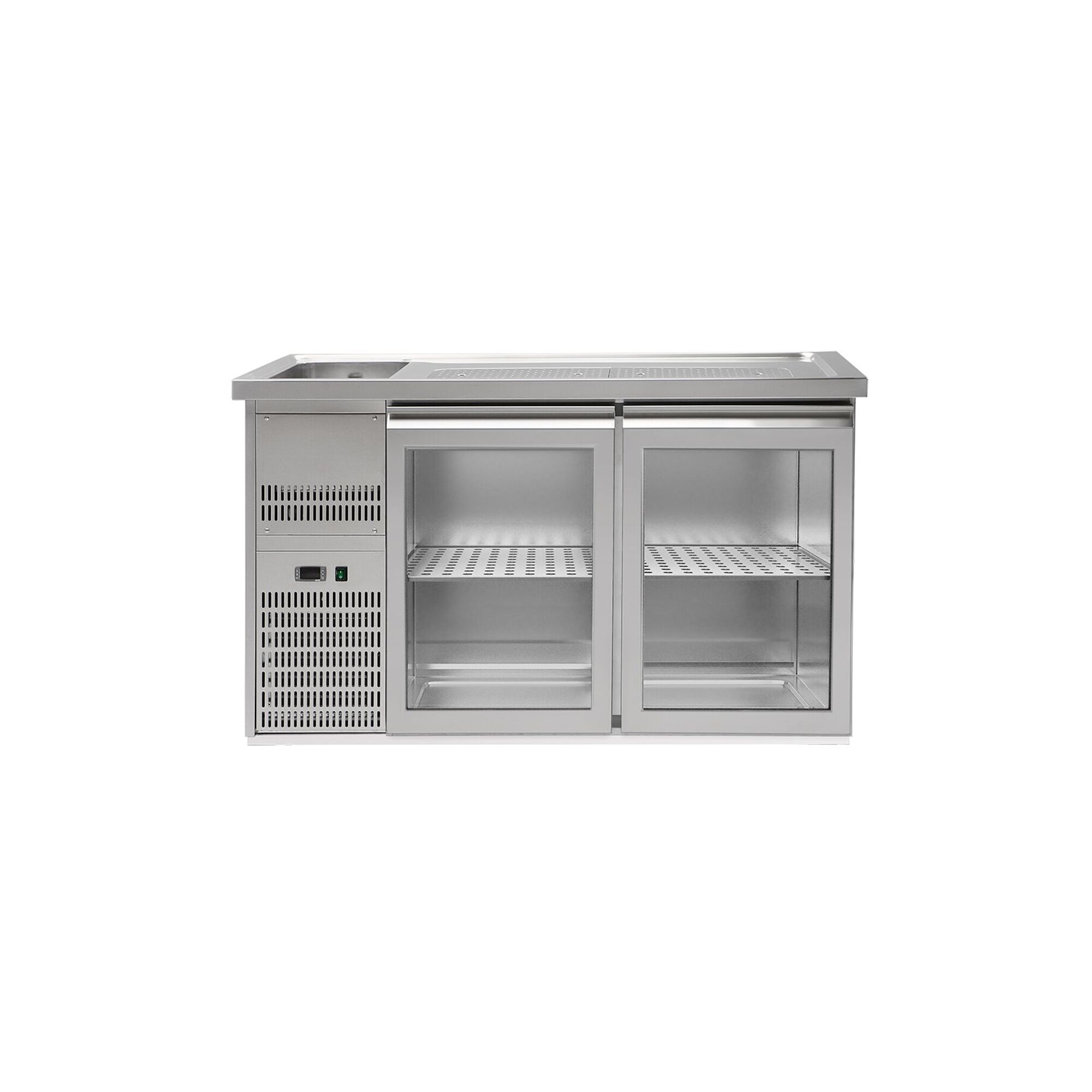 Direct Draw Beer Dispenser / Kegerator PREMIUM PLUS - 1550x700mm - Double Glass Doors