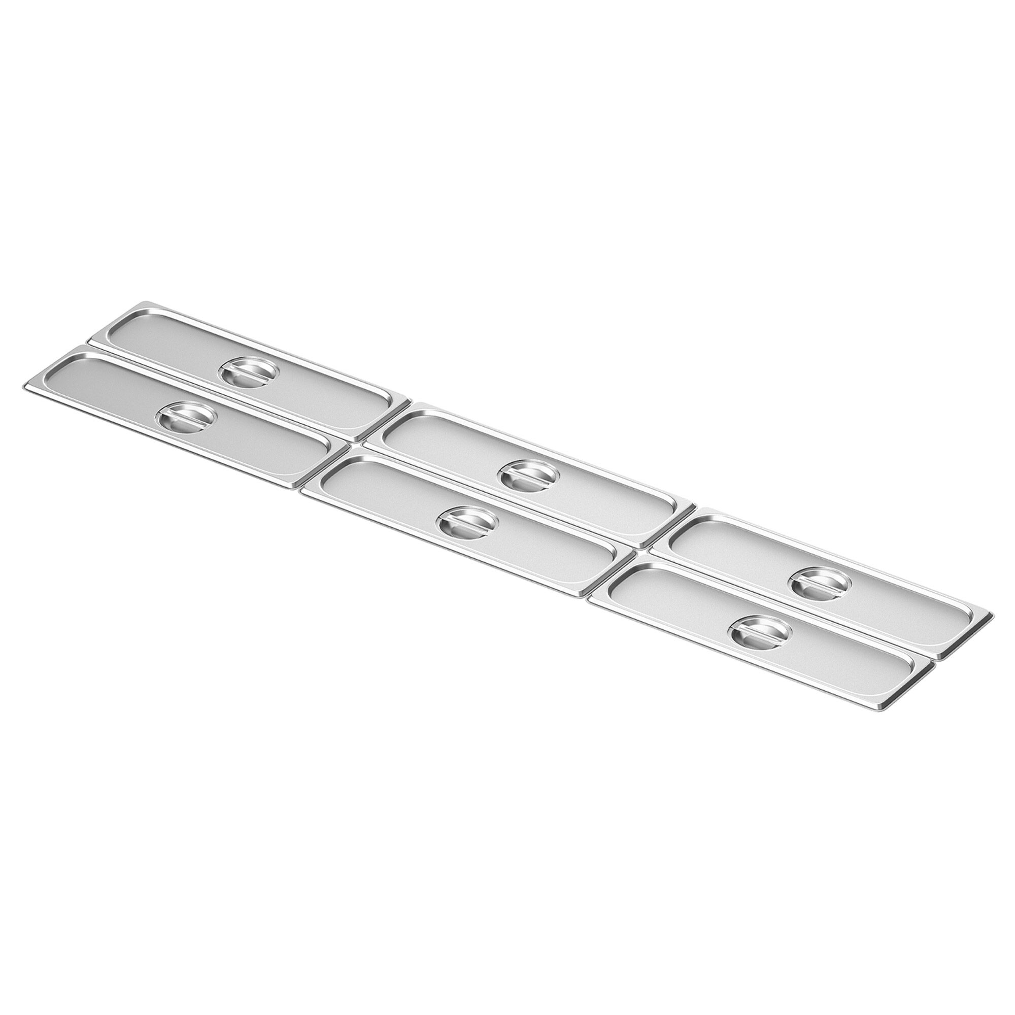 (6 pièces) Couvercle en acier inoxydable GN 2/4