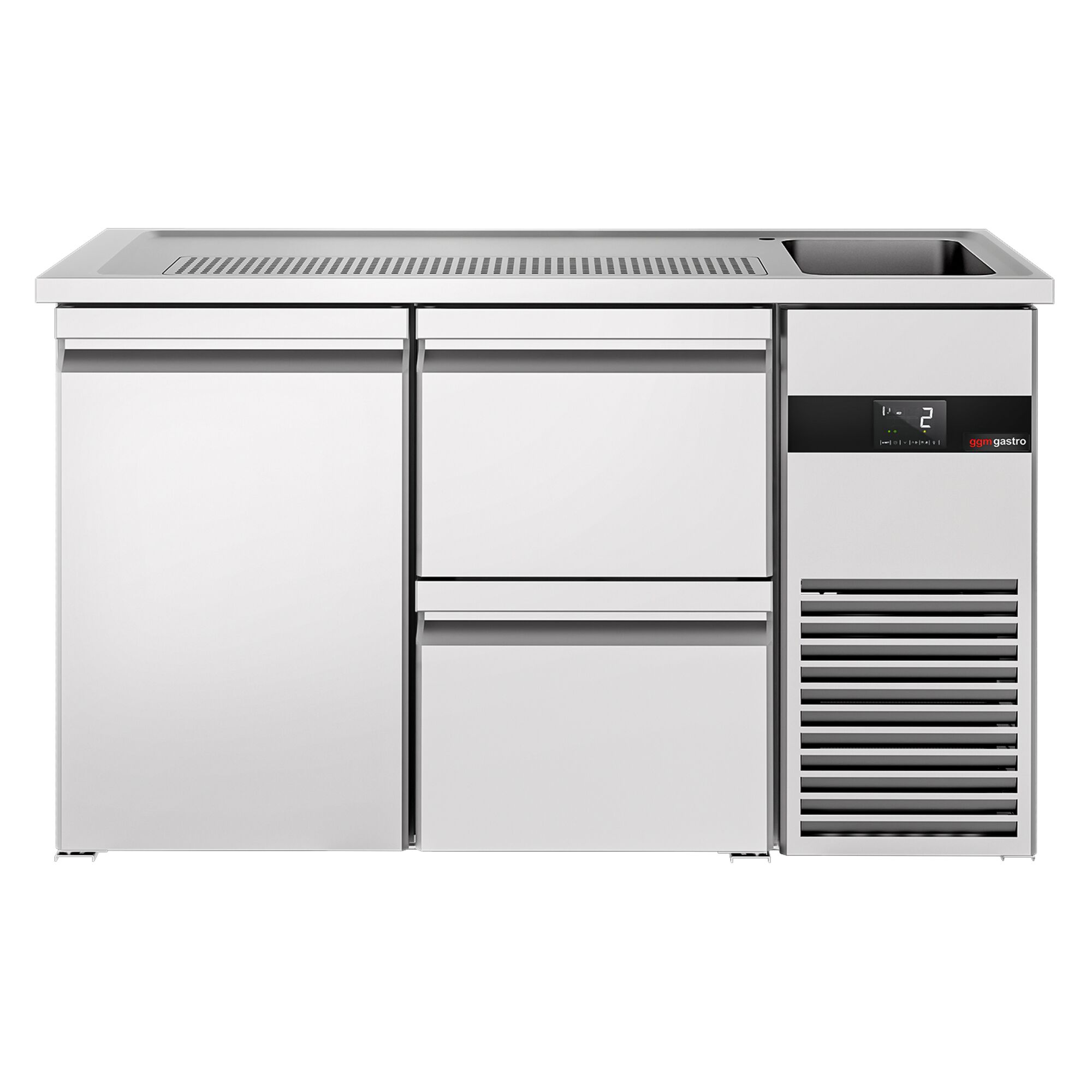 Comptoir de bar réfrigéré PREMIUM - 1550x700 mm - 1 porte et 2 tiroirs
