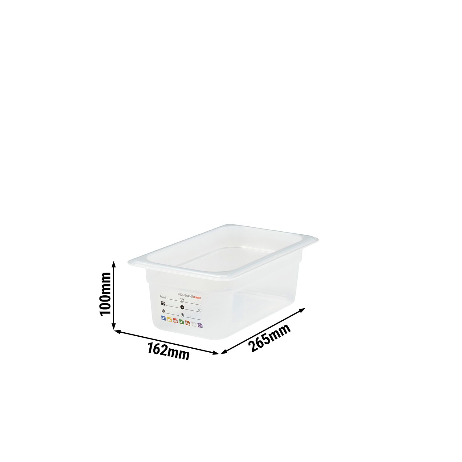 (6 pièces) CAMBRO | SafeTrak - Récipients en polypropylène GN 1/4 - laiteux - Hauteur : 100mm