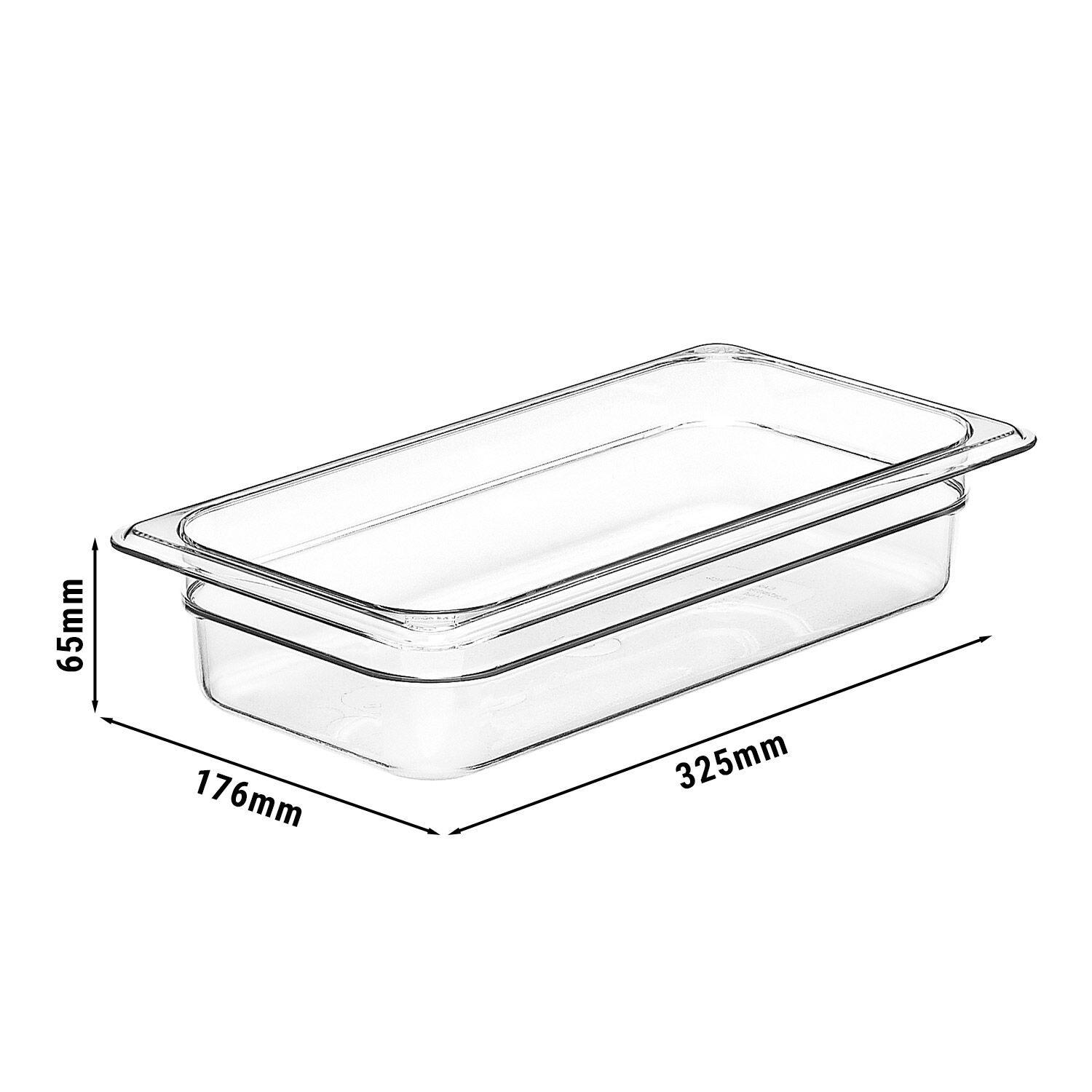 (6 pièces) CAMBRO | Camview® - Bac GN 1/3 en copolymère - Transparent - Hauteur : 65 mm - Sans BPA