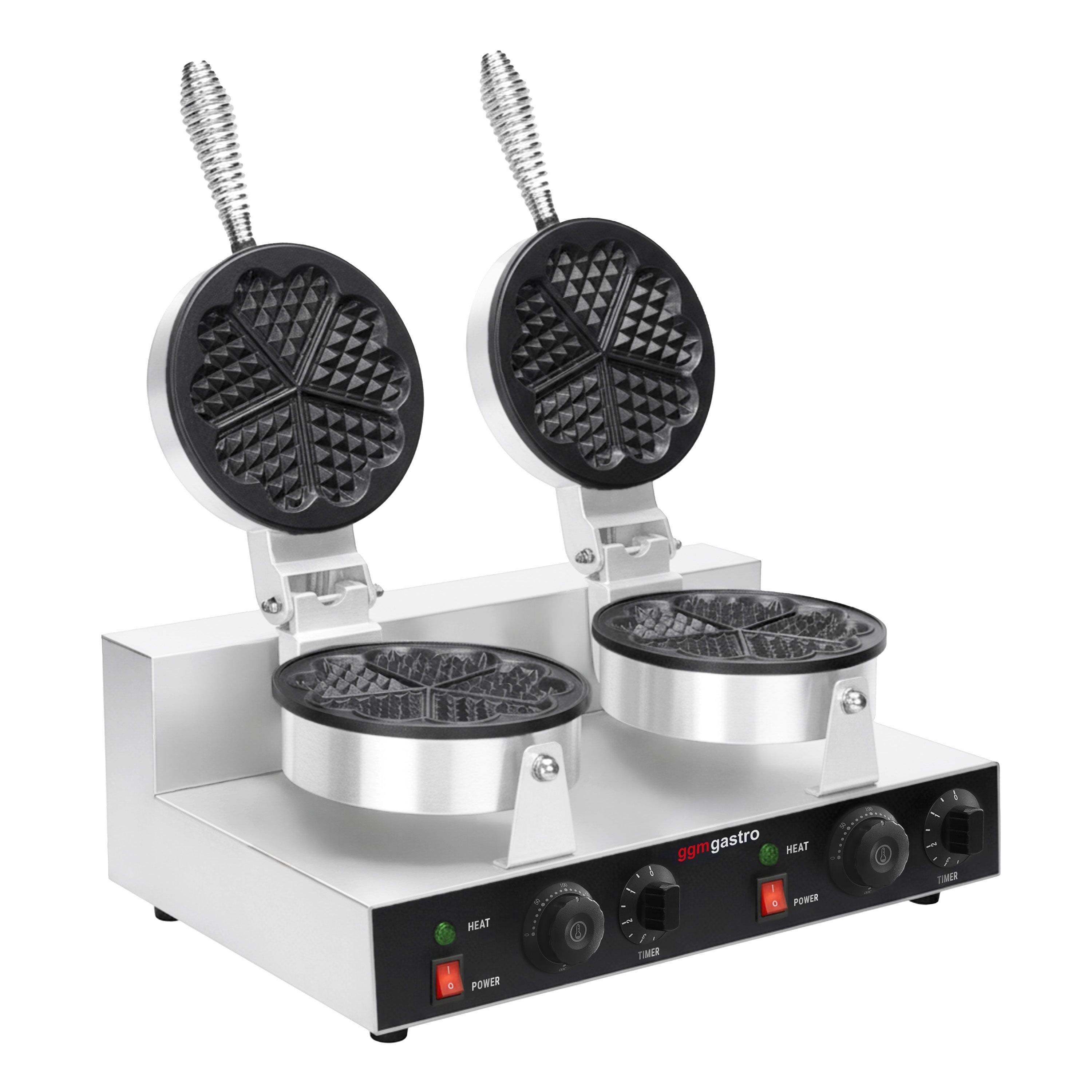 Gaufrier – double – 2,6 kW – Forme : cœur
