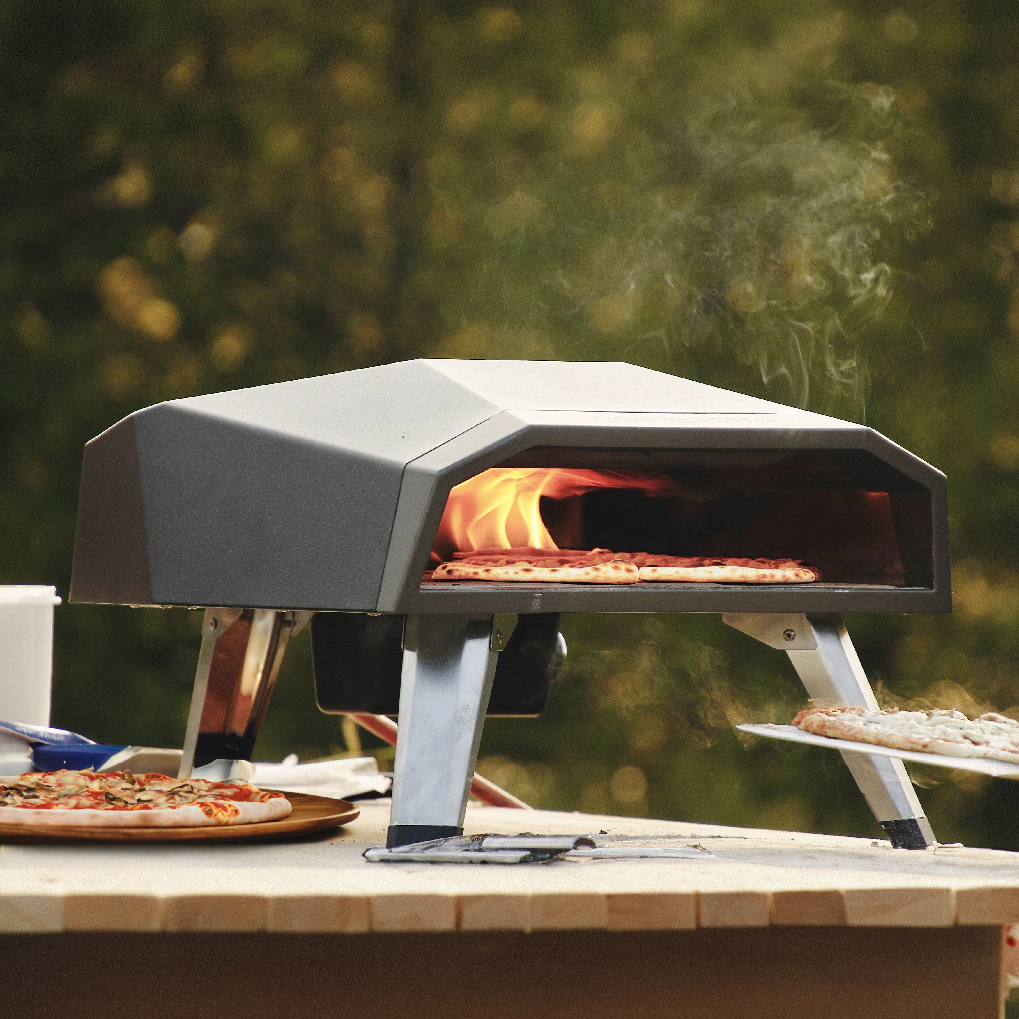 (2 pcs) Four à pizza d’extérieur à gaz - Sole en pierre réfractaire - Ø30cm - jusqu’à 500°C - avec 2 sacs de transport étanches