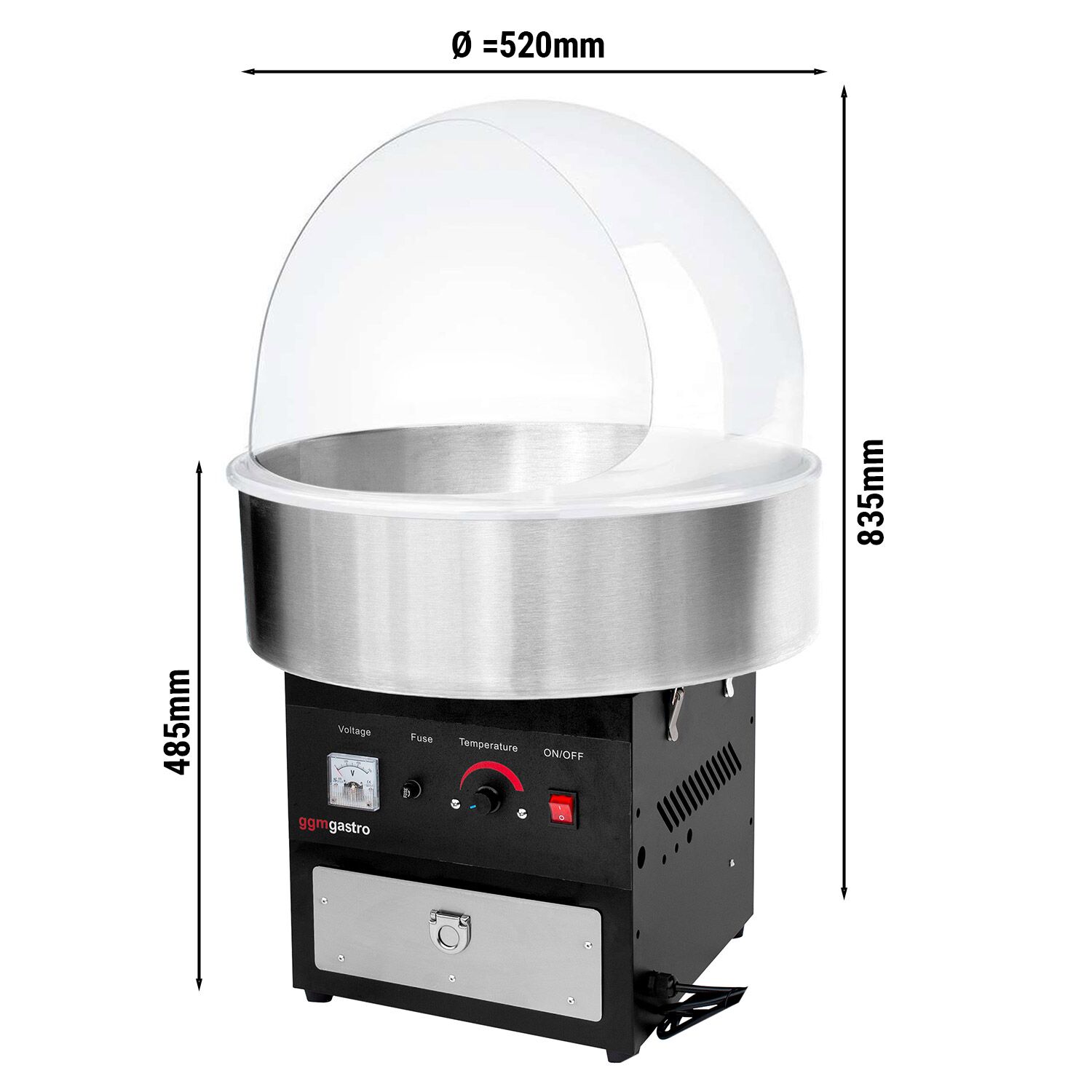 Hattarakone - Ø 52 cm - 950 W - musta - roiskesuojalla