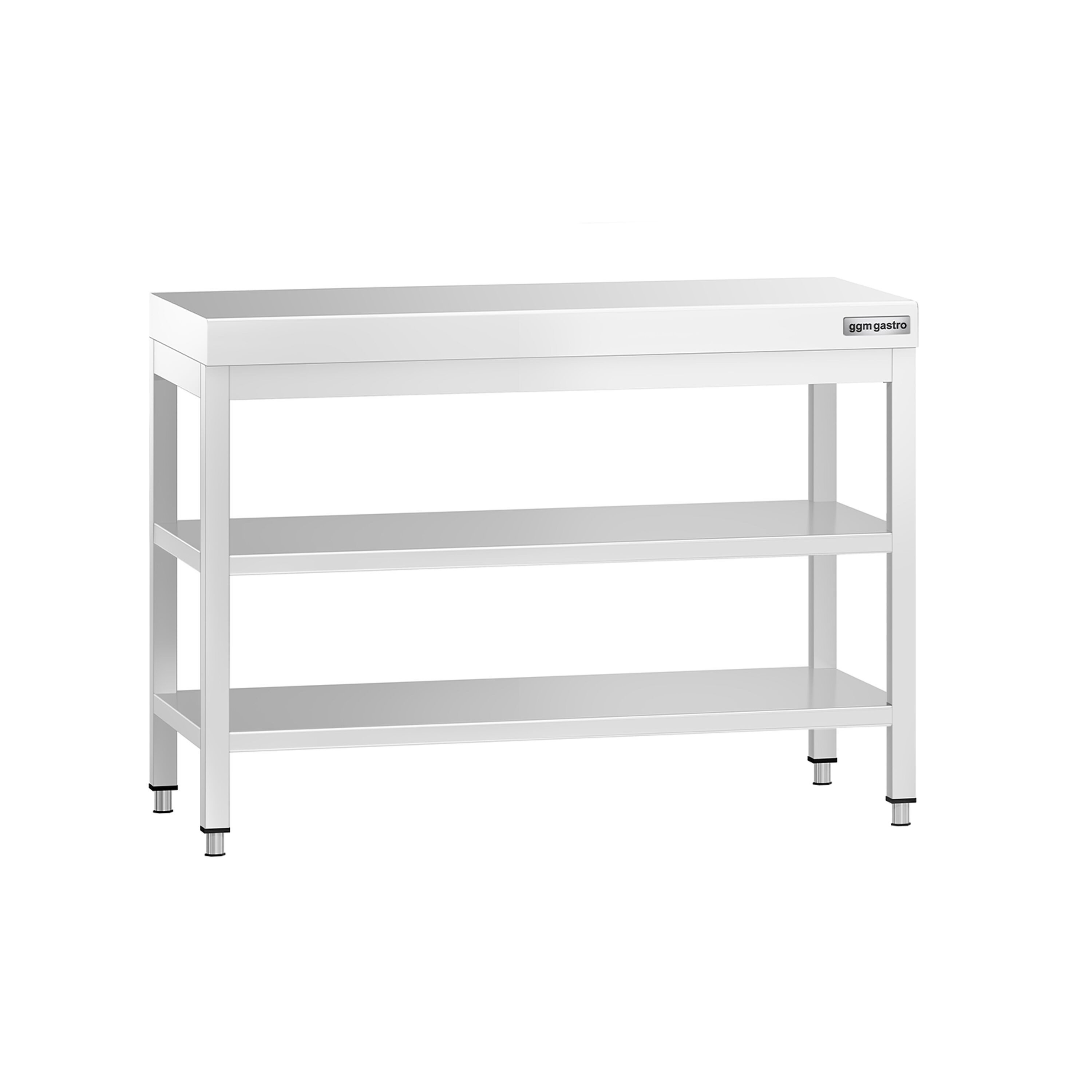Table de travail inox PREMIUM - 1000 x 600 mm - avec tablette inférieure & Tablette intermédiaire