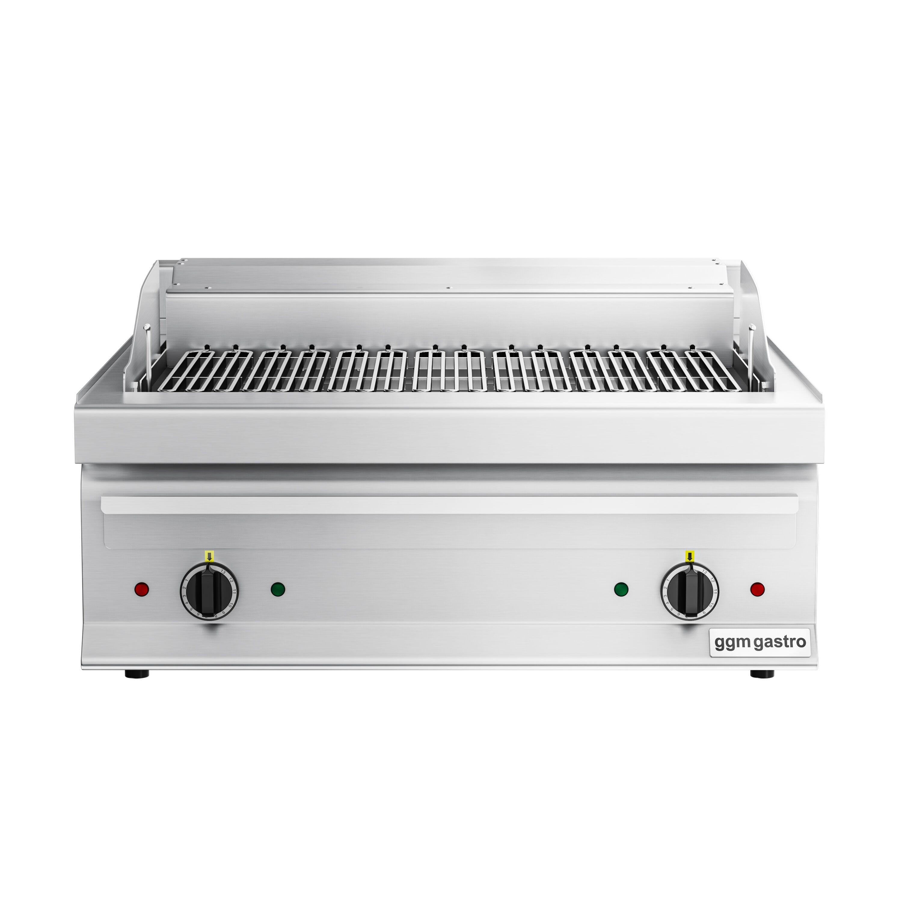 Grill électrique professionnel direct à eau - 8,75kW - de table - P700mm - 2 brûleurs - grilles réglables en hauteur