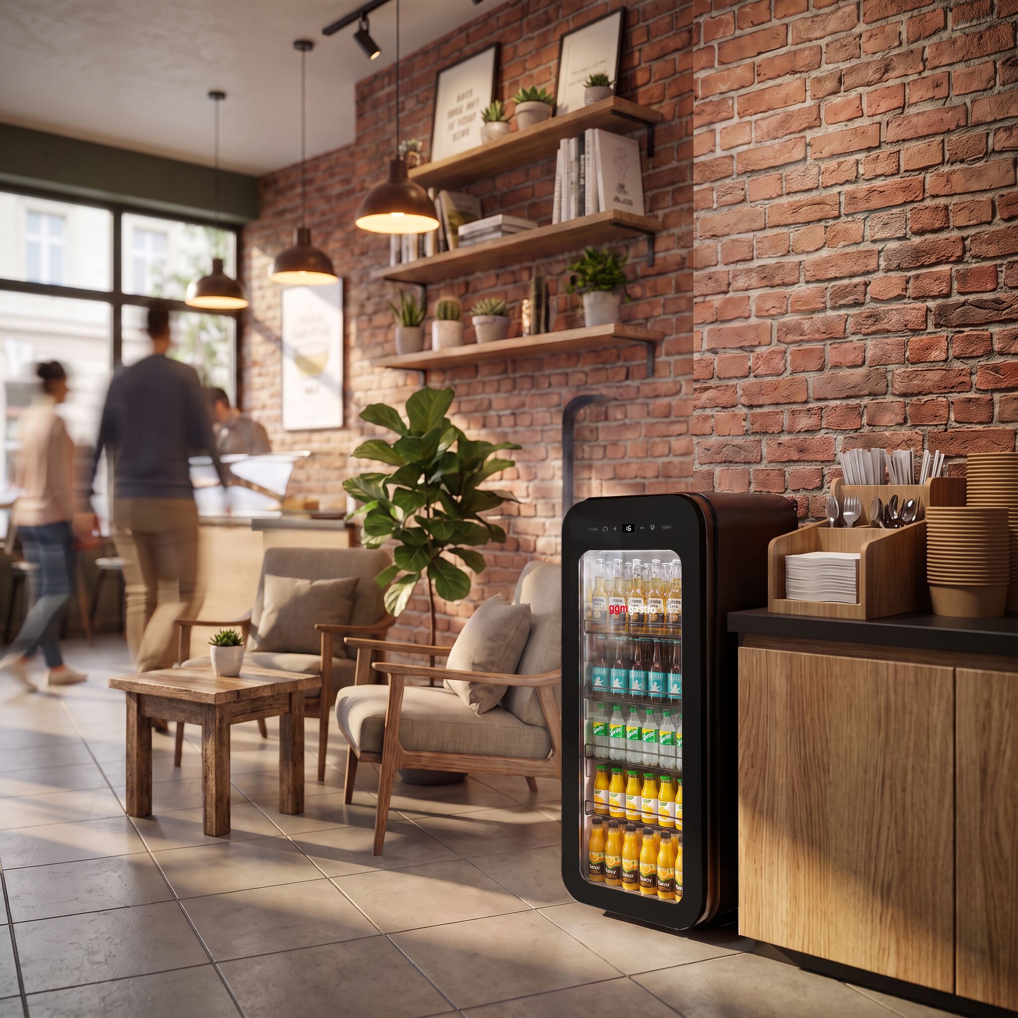 Minibar fridge - 450mm - 67 litres - with 1 glass door