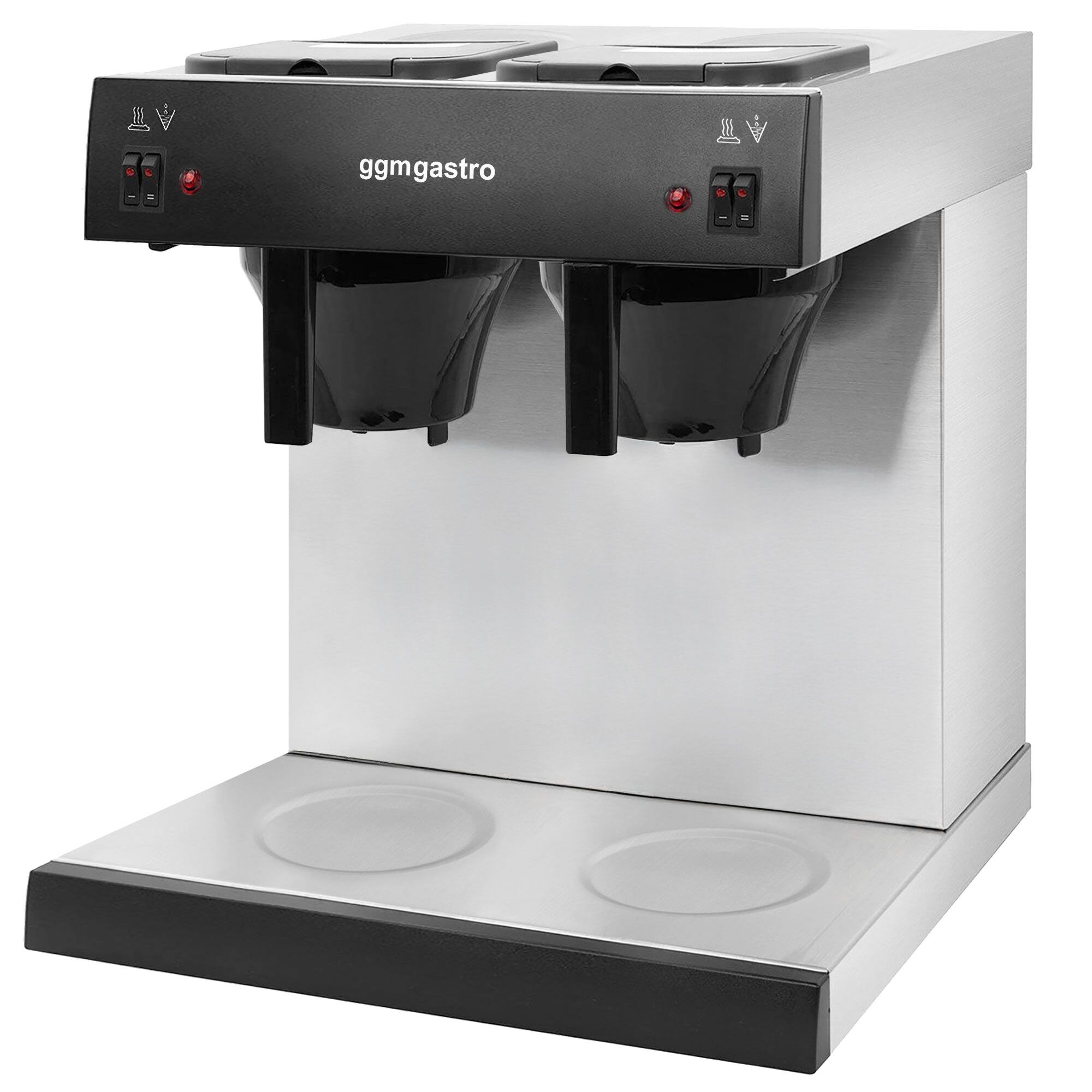 Machine à café filtre - 2x 2 litres - avec 2 plaques chauffantes - incl. 2 carafes isothermes