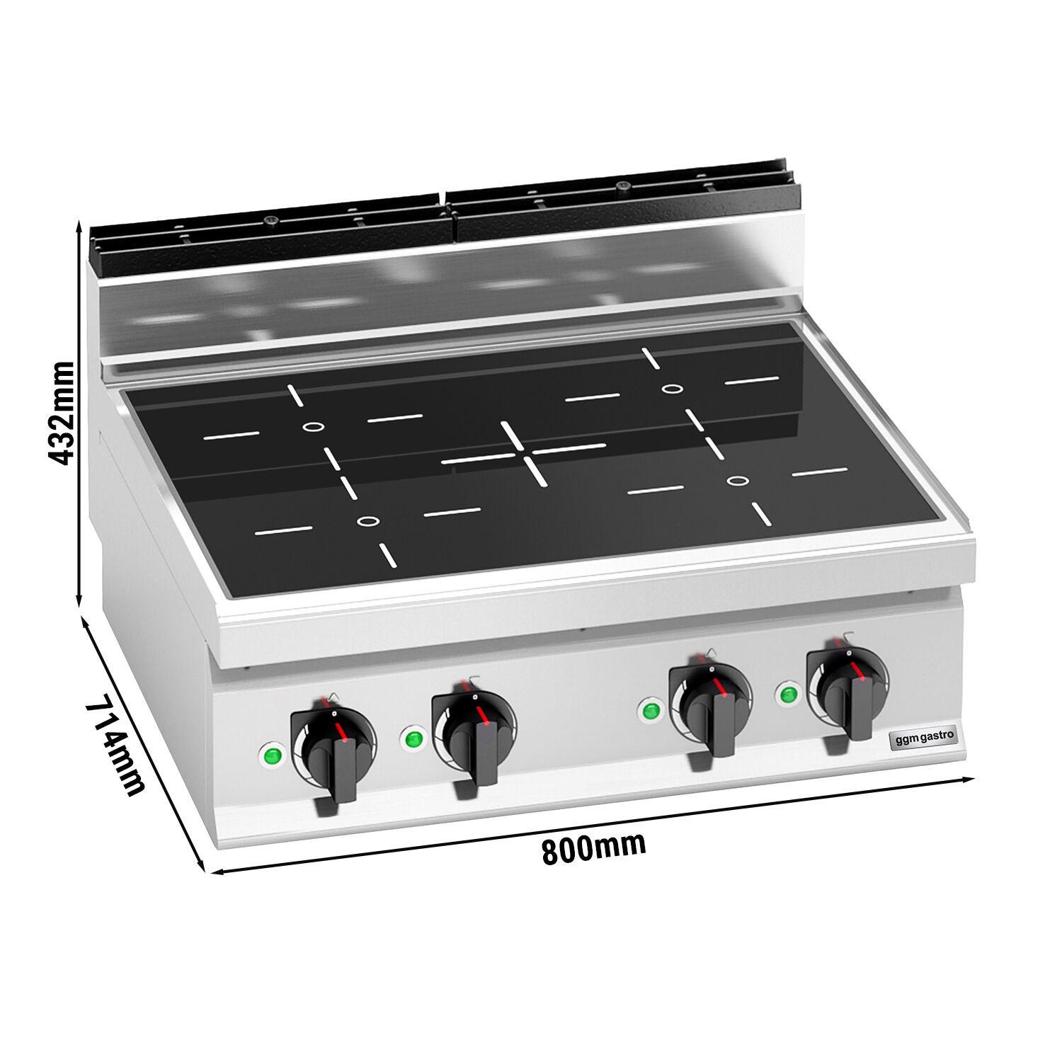 Fourneau à induction - 14kW - 4 foyers