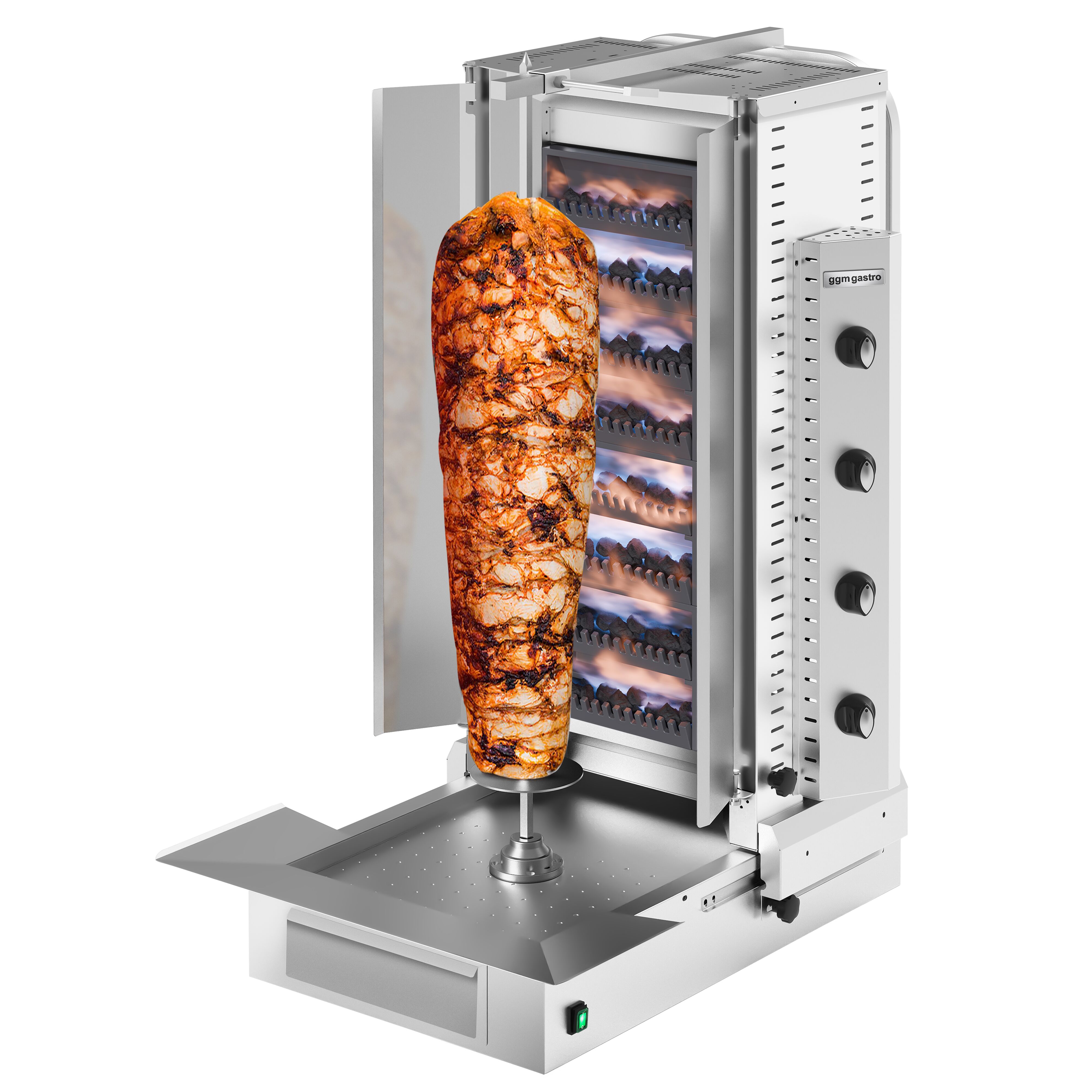 Gas Doner Kebab Grill (Shawarma/Gyros) - 4 Burner - 20kW - incl. 2 splash guards