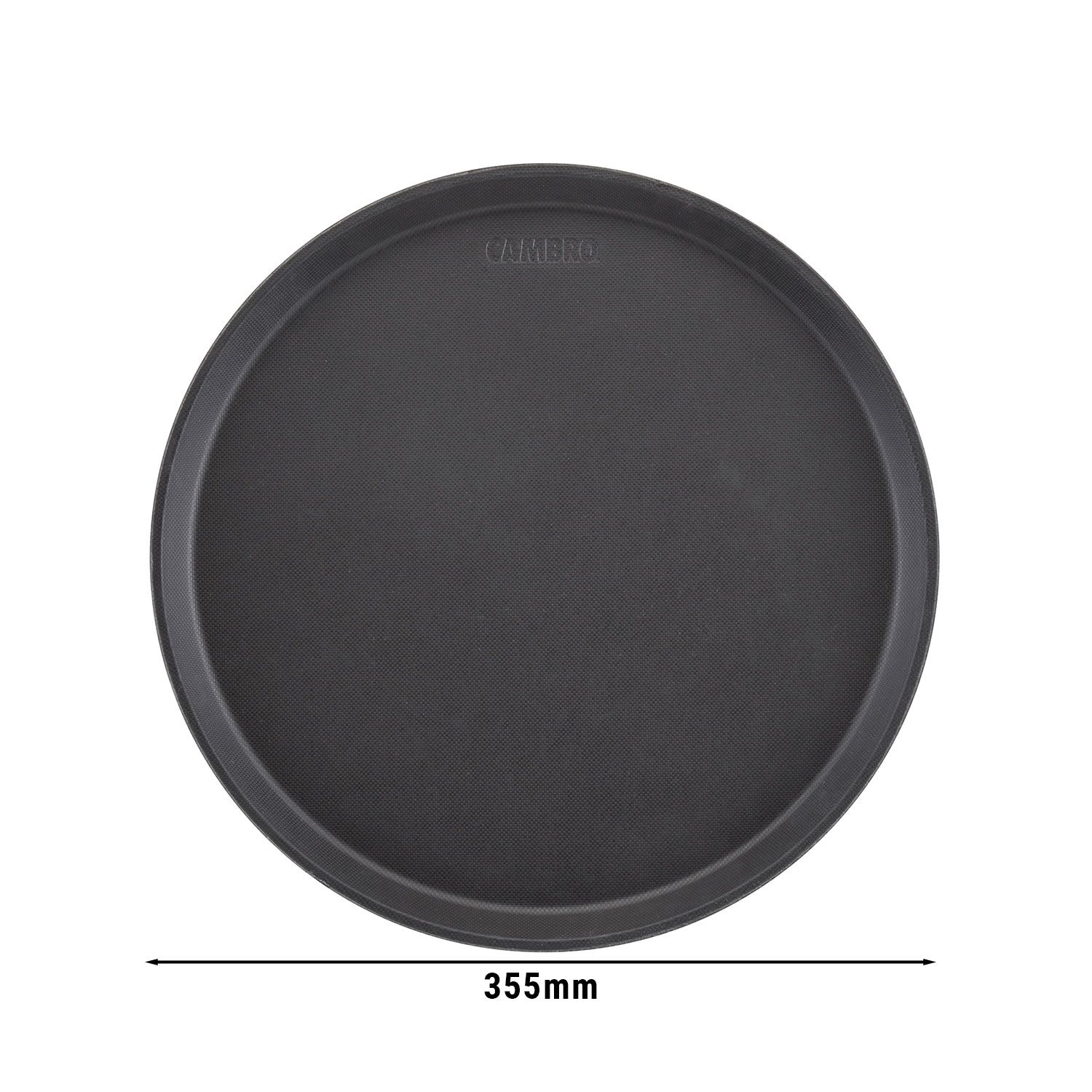 (12 pieces) CAMBRO | Camtread® Fibreglass Round Serving Tray – Non-Slip – Ø 355 mm – Black