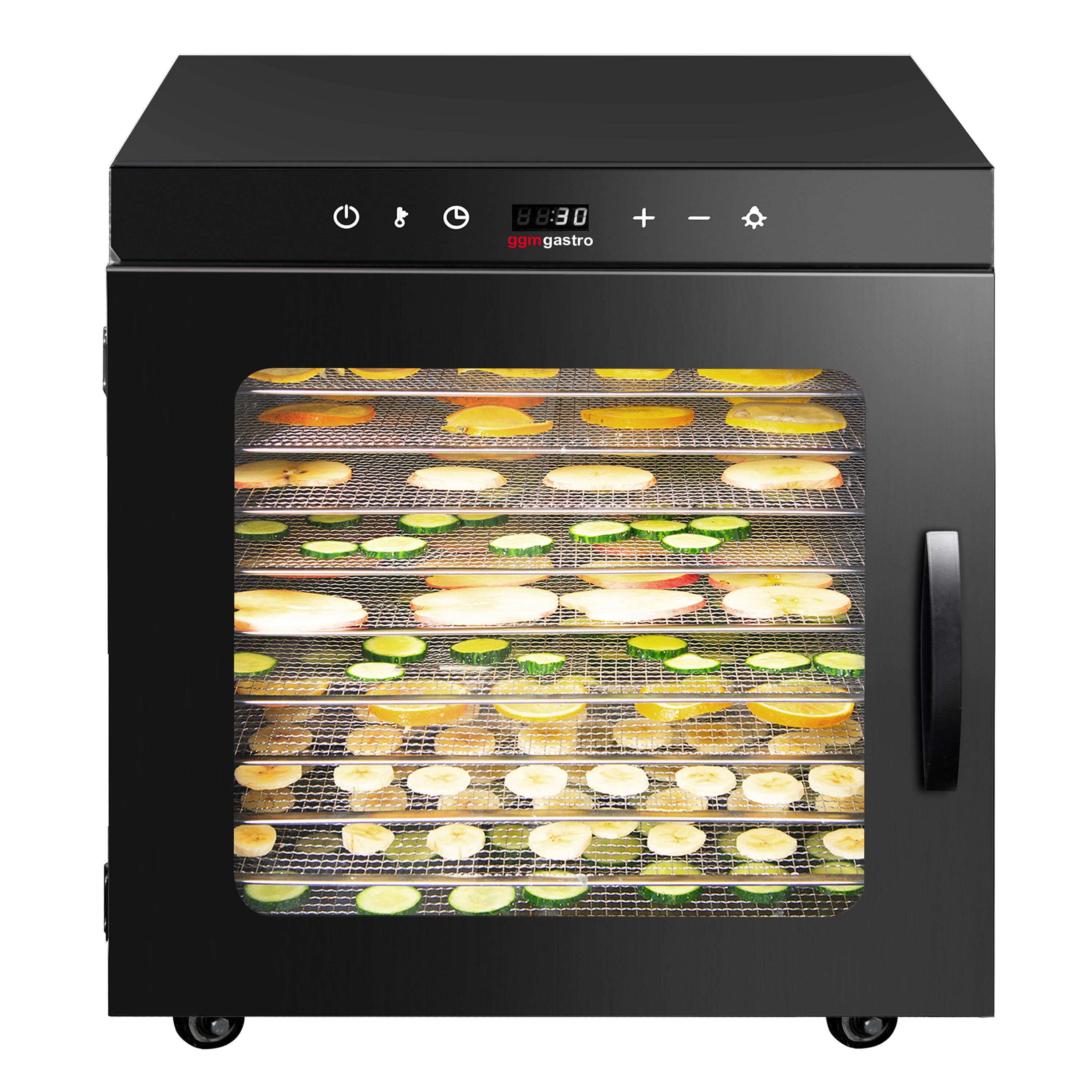 Essiccatore alimentare professionale - con 10 ripiani - acciaio inox - 800W
