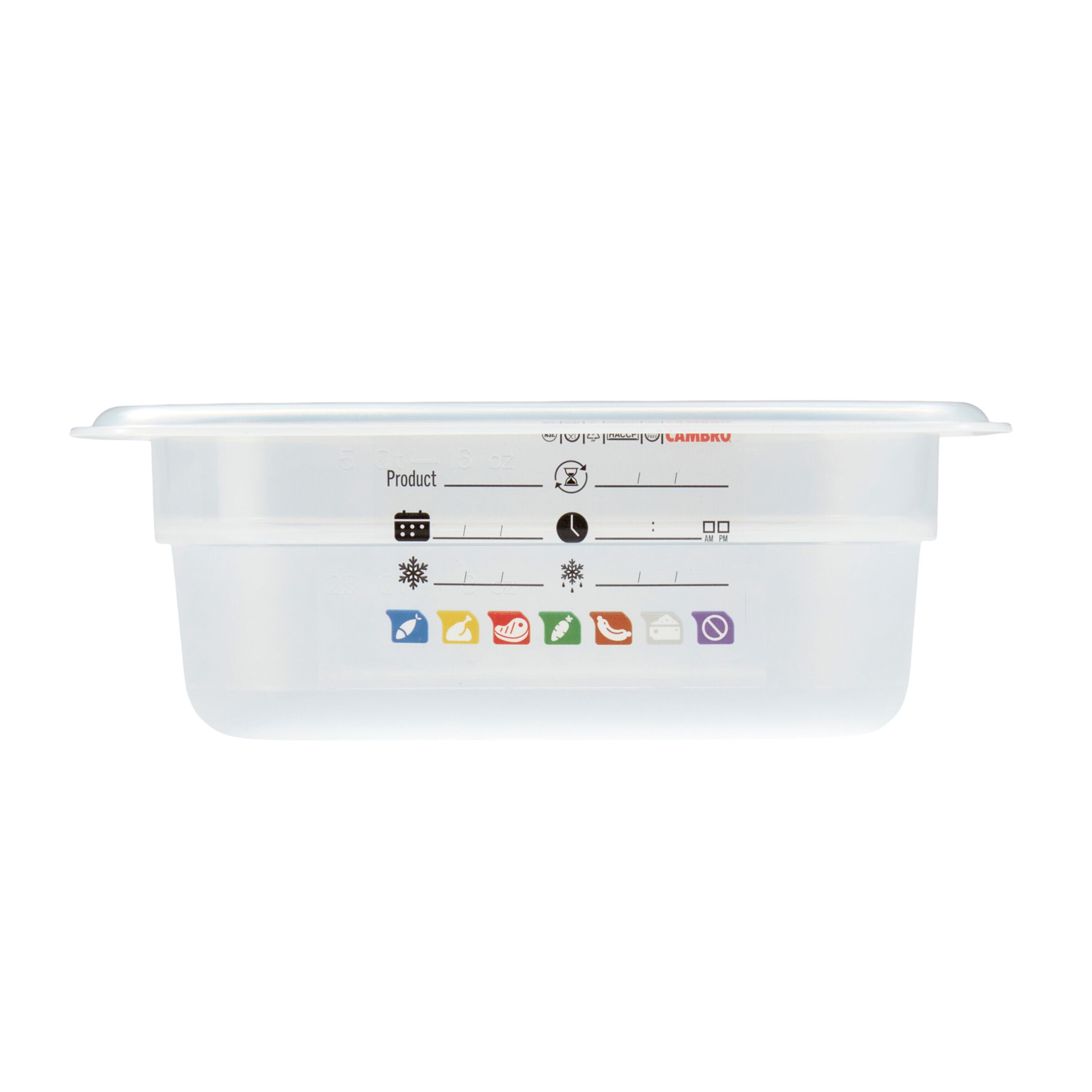 (6 pièces) CAMBRO | SafeTrak - Récipients en polypropylène GN 1/9 - laiteux - Hauteur : 65mm