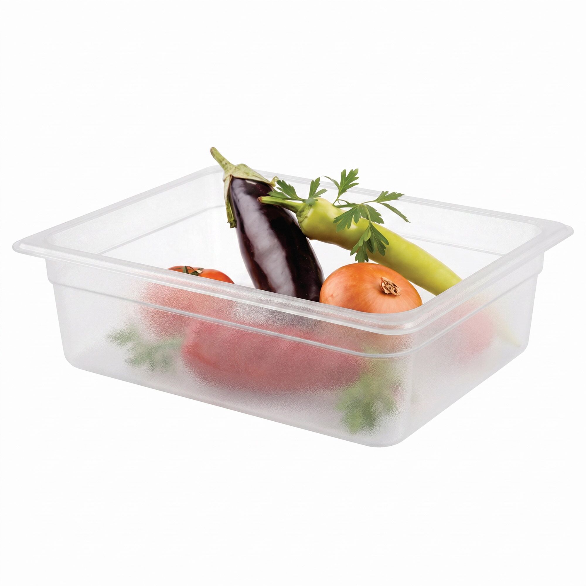 (12 pcs) Polycarbonate Container GN 1/2 - Clear - 11.7L - Depth: 200mm