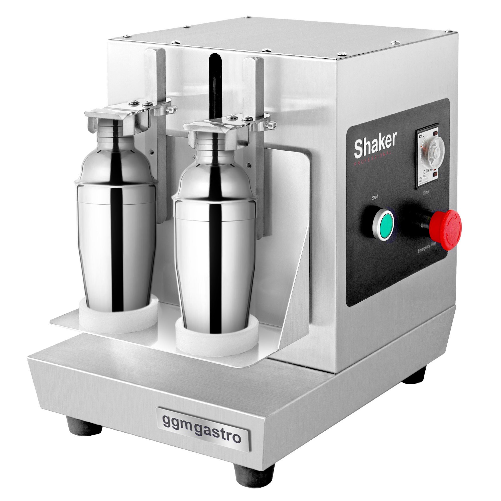 Mixeur à milk-shake, cocktail & Bubble Tea professionnel - double tête - 40W - 240tr/min - acier inoxydable