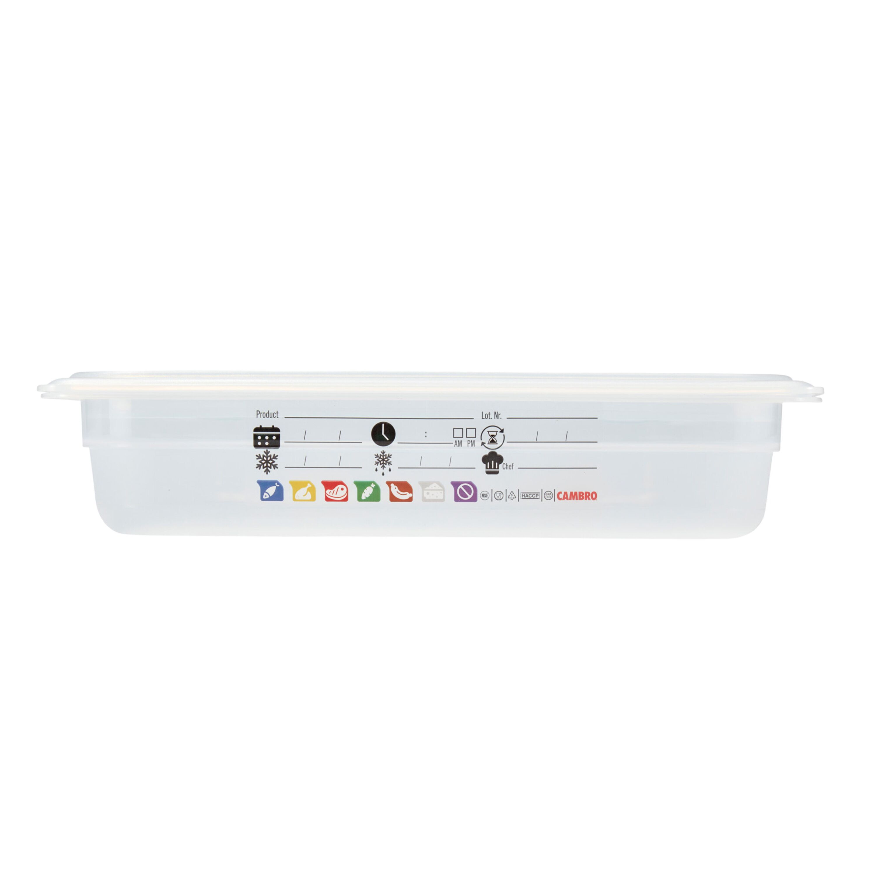 (6 pièces) CAMBRO | SafeTrak - Récipients en polypropylène GN 1/1 - laiteux - Hauteur : 65mm
