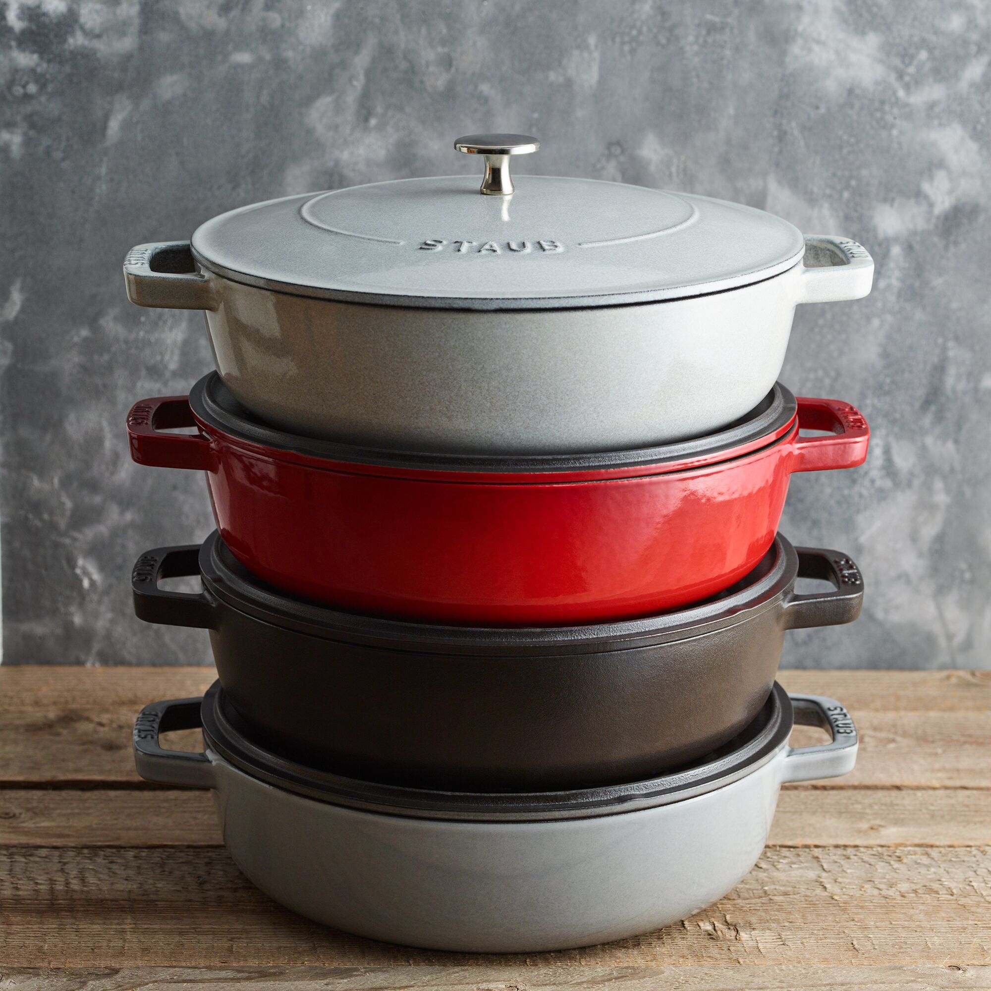 STAUB | BRAISERS - Bräter mit Chistera Drop-Structure - 280mm - Gusseisen - Kirsch-Rot