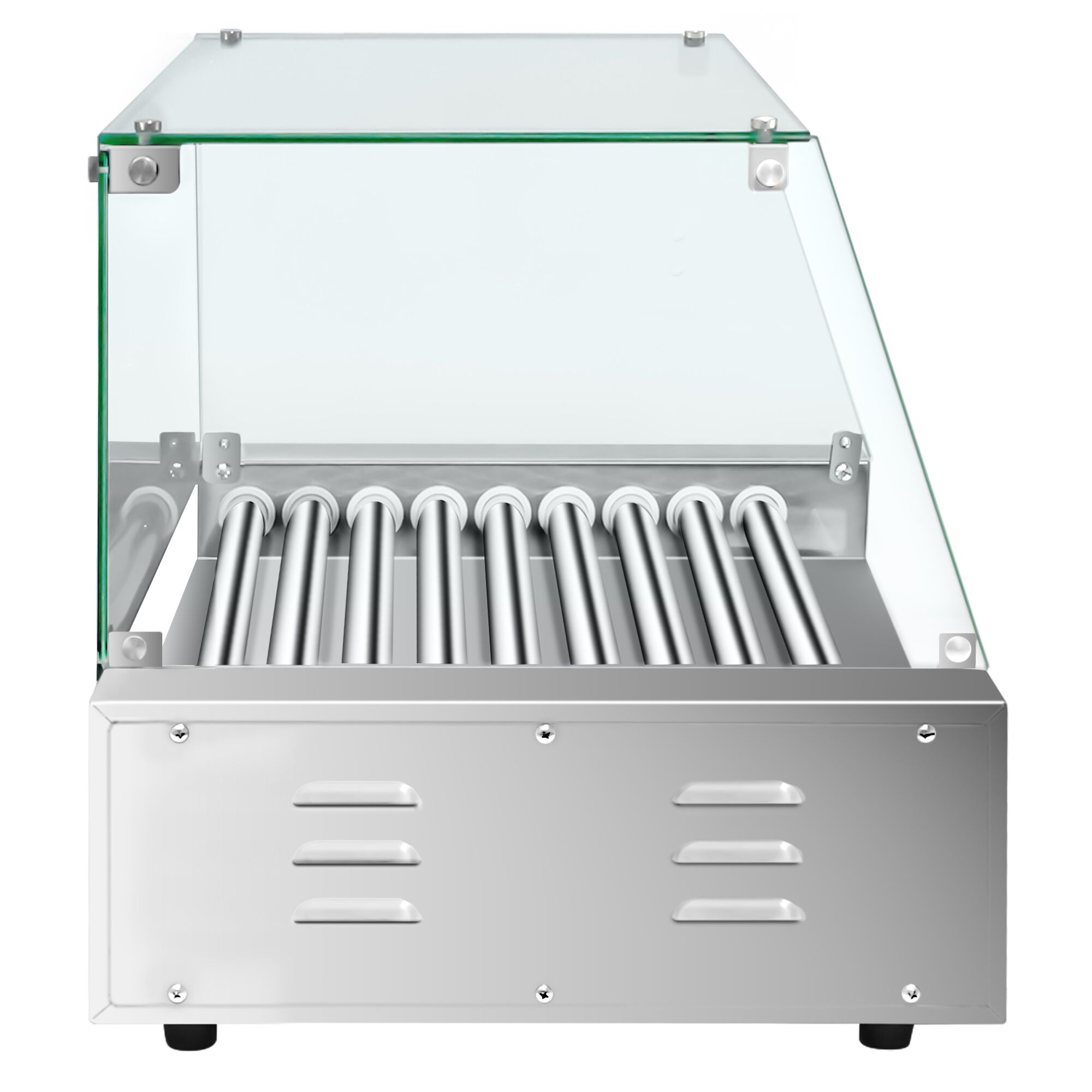 Grill do hot dogów - 9 rolek & z osłoną ze szkła hartowanego