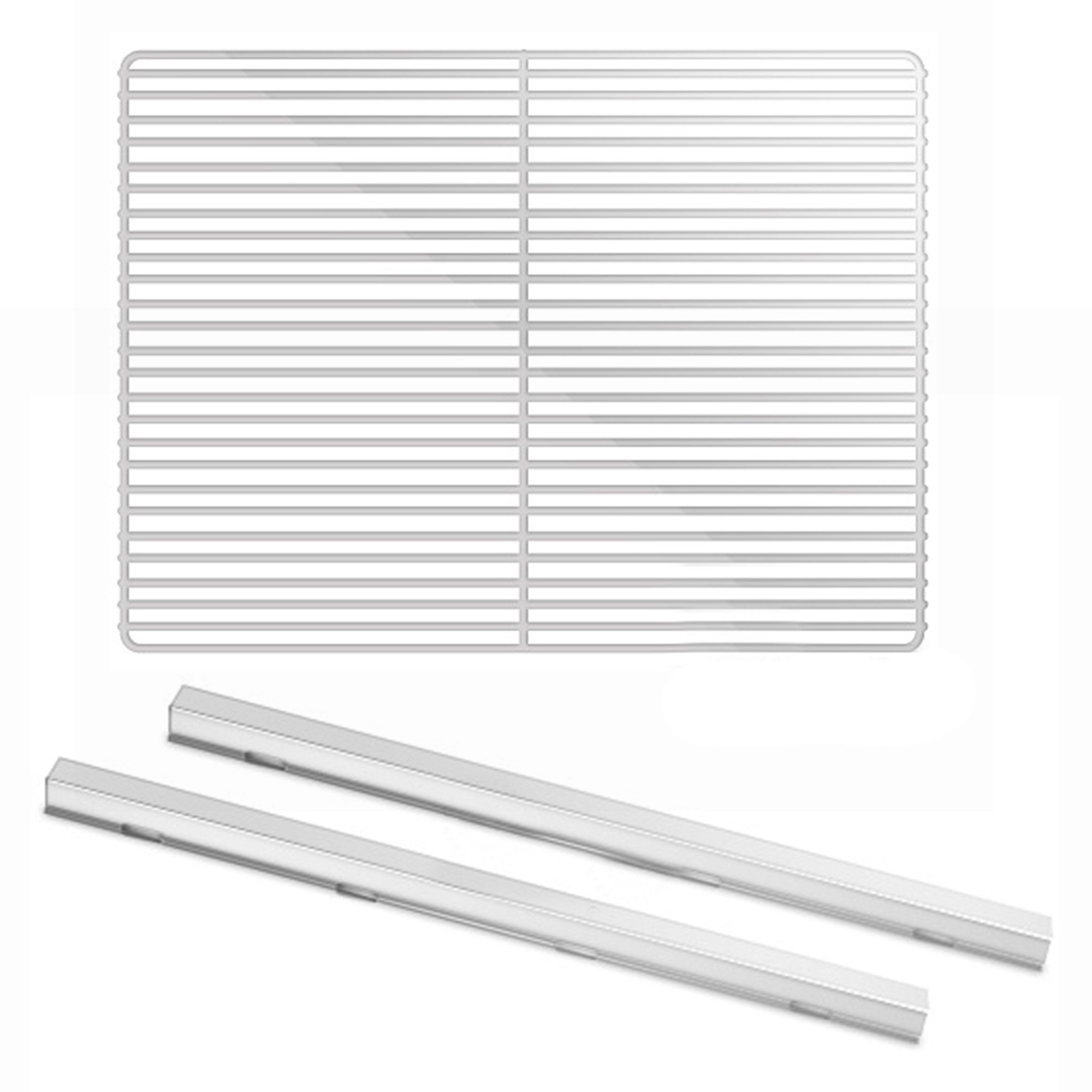 Grille de support (plastifiée) incl. glissières en inox - GN 1/1 - pour tables réfrigérées KTI : profondeur 700 mm