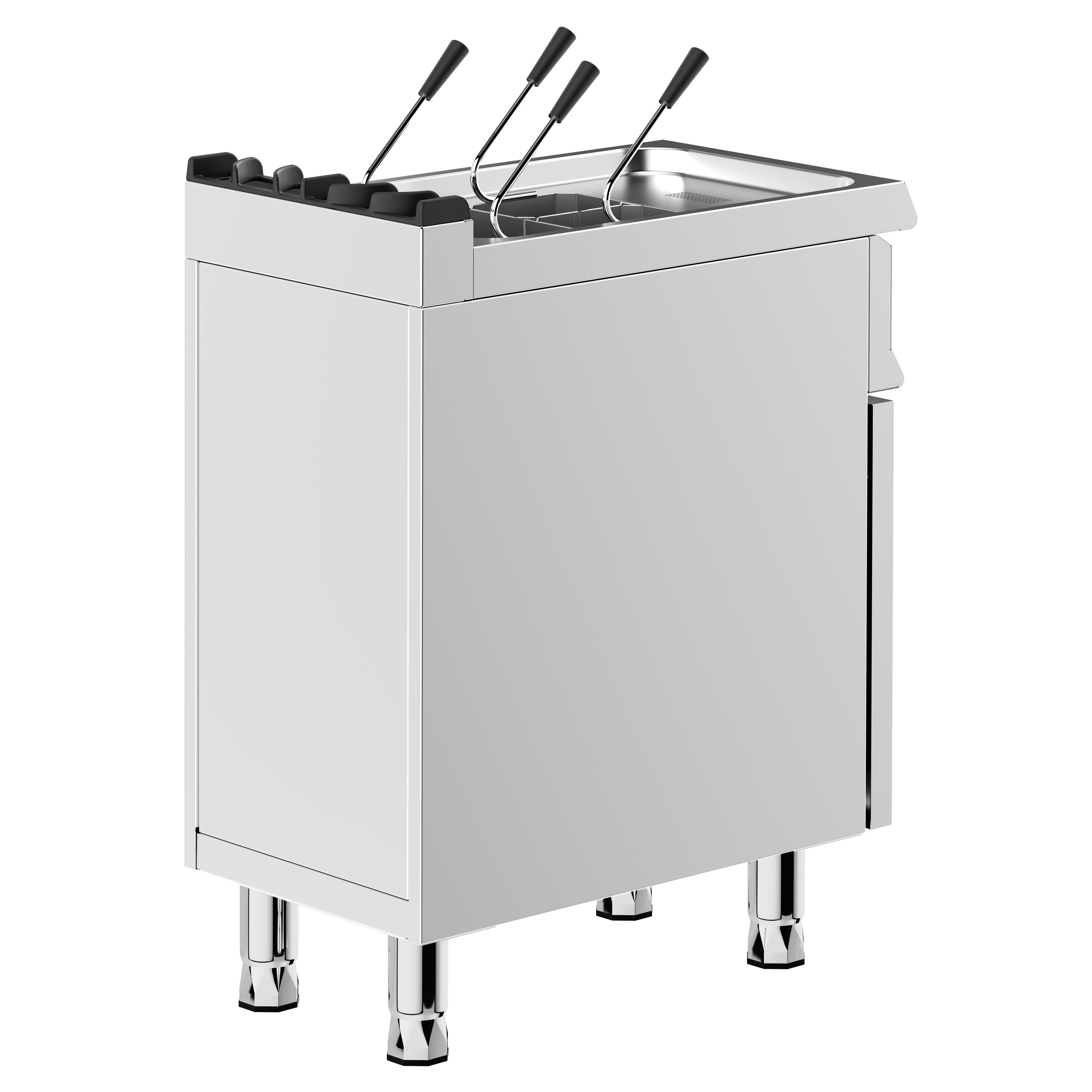 Cuiseur à pâtes électrique – 22 L – 9 kW – incl. soubassement avec 1 porte