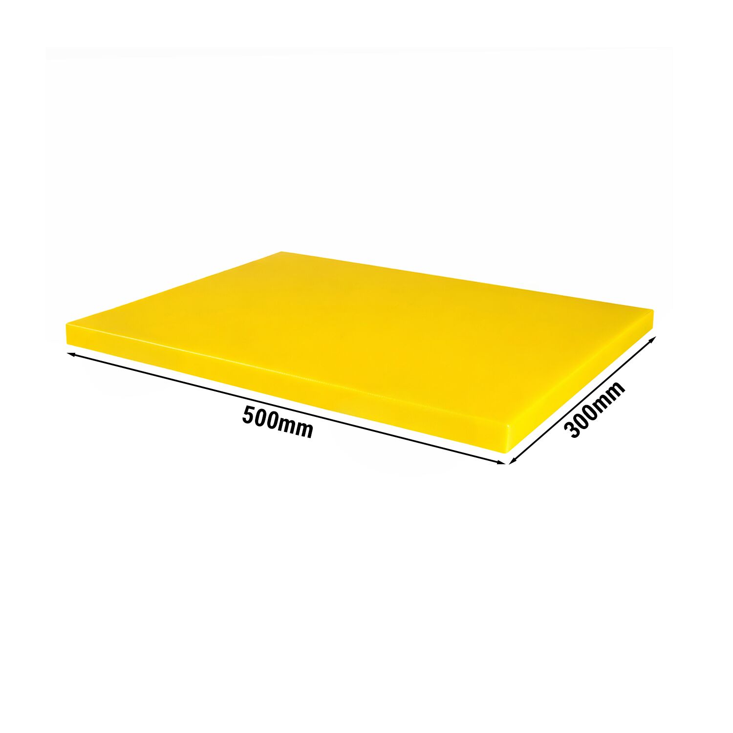 Planche à découper antidérapante avec butées – 300 × 500 mm – conforme HACCP – Jaune